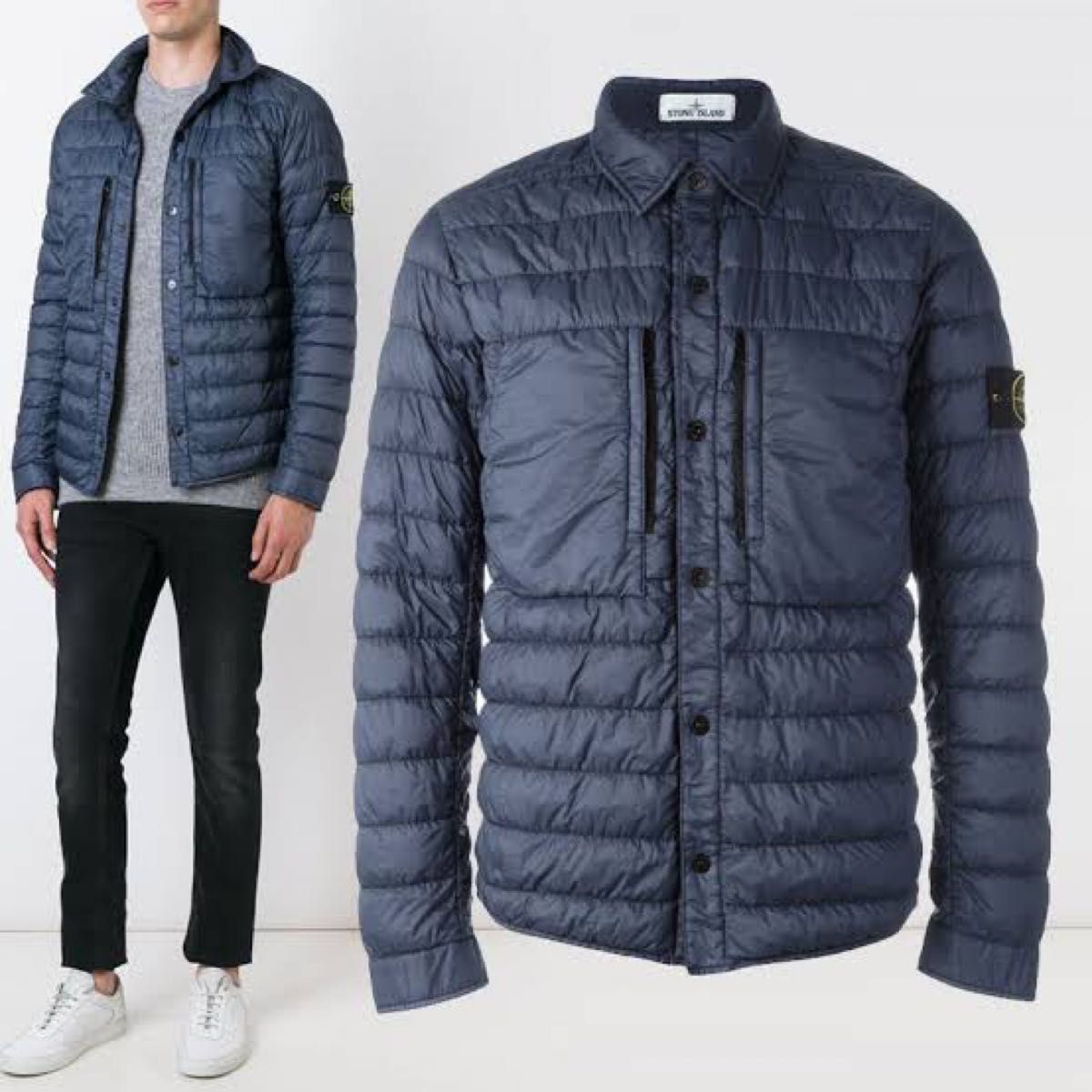 STONE ISLAND YARN DOWN SHIRT ダウンジャケット Lサイズ ダウン STONE ISLAND YARN DOWN SHIRT ダウンジャケット Lサイズ ダウン