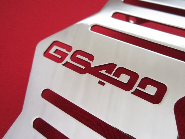 即決☆GS400 メッキキャブサイドカバー GS400マーク 新品 SUZUKIの画像3