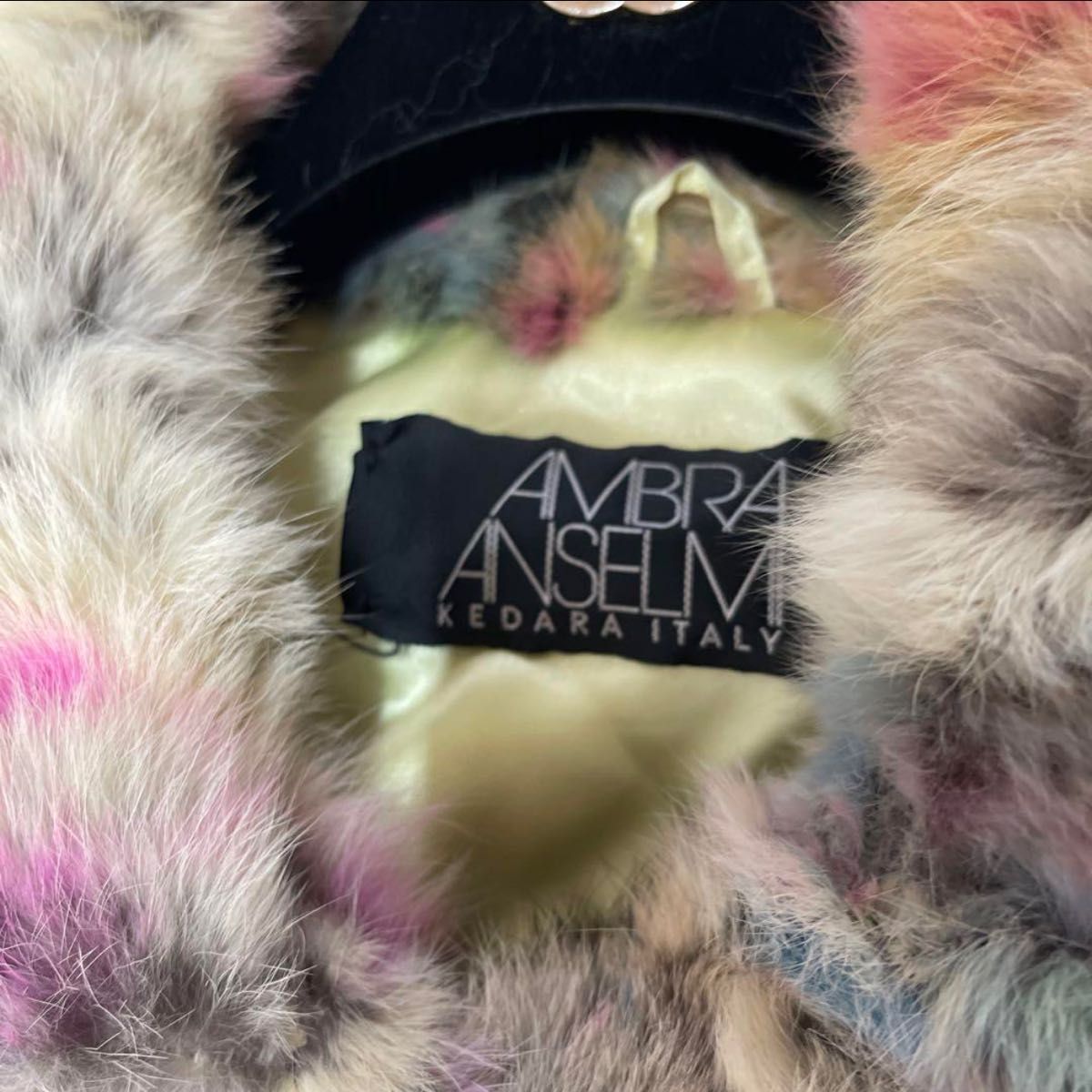 超希少】AMBRA ANSELMI 染色加工 ラビットファーコート ロング丈 超希少】AMBRA ANSELMI 染色加工 ラビットファーコート ロング丈