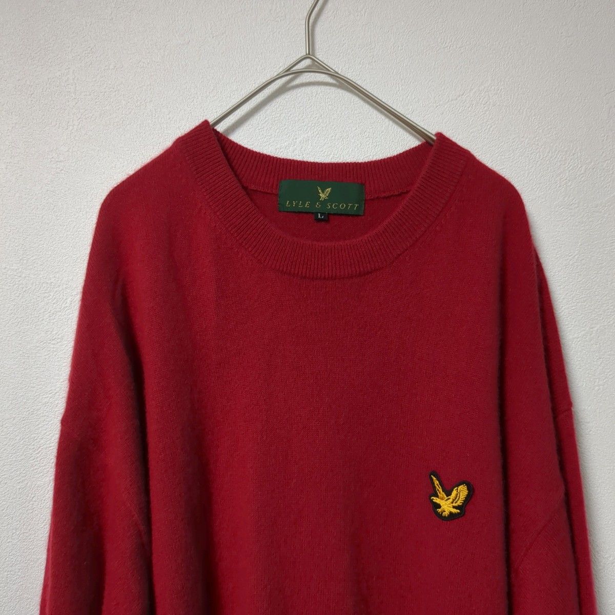 Lyle&Scottカシミヤ100%クルーネックセーターL赤カシミアニット Lyle&Scottカシミヤ100%クルーネックセーターL赤カシミアニット