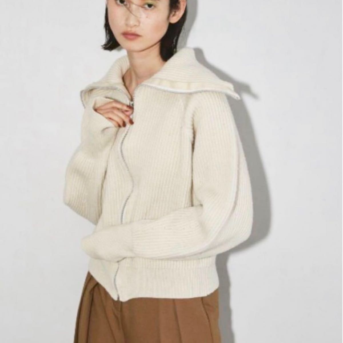 Todayful woolzipニット　ROKU AURALEE 1LDK トゥデイフル　ジップニット　美品