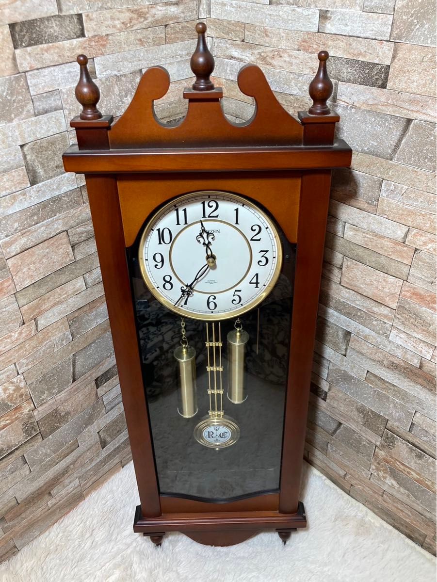 中古美品シチズン 柱時計 4MJ807 報時付き振り子時計 ストローク 中古美品シチズン 柱時計 4MJ807 報時付き振り子時計 ストローク