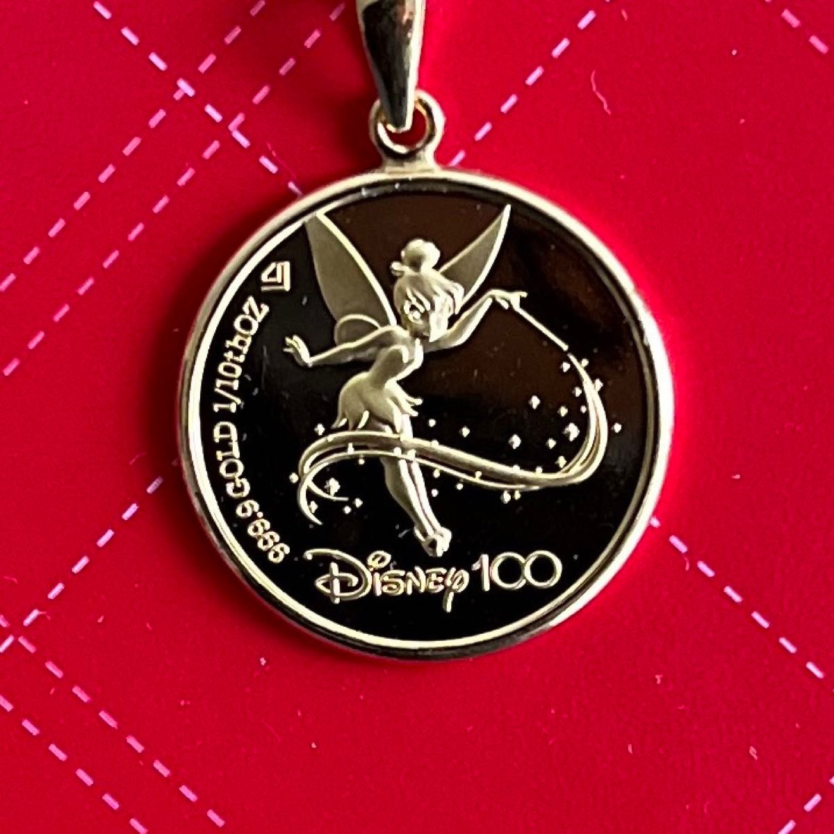 純金コインペンダント 1/10oz ディズニー100周年 Tinker Bell 純金コインペンダント 1/10oz ディズニー100周年 Tinker Bell