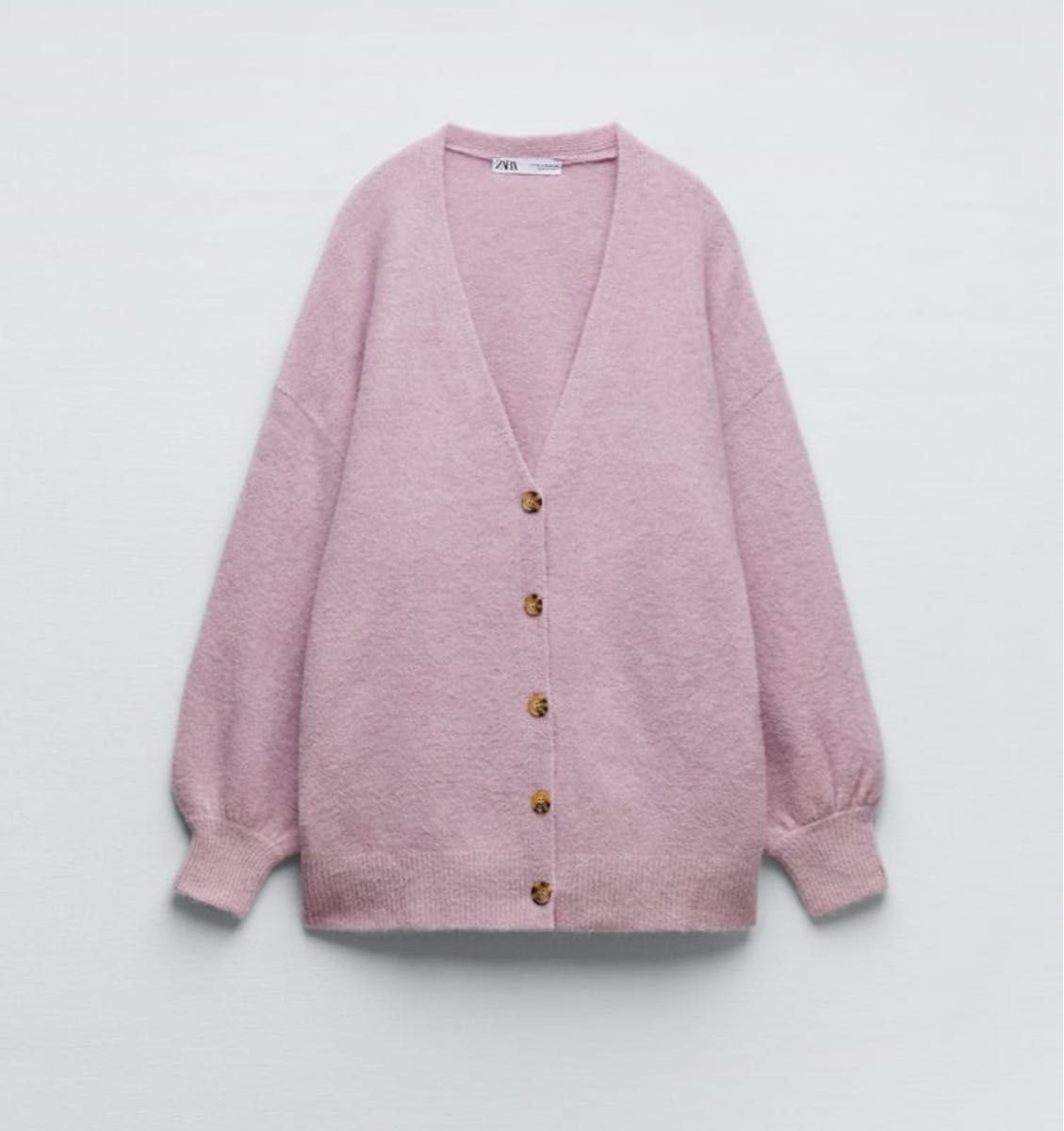 美品】ZARA ニットカーディガン Sサイズ 薄紫 ピンク セーター 美品】ZARA ニットカーディガン Sサイズ 薄紫 ピンク セーター