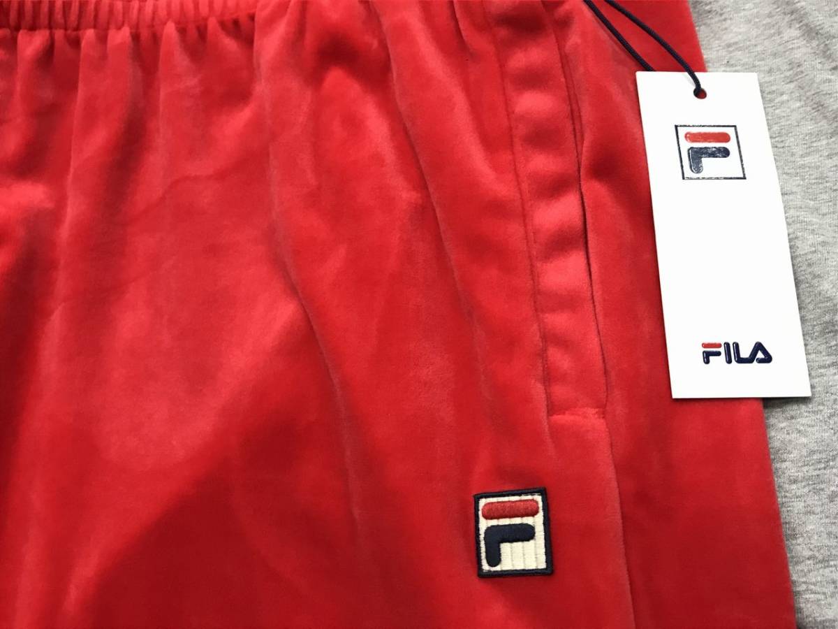 日本未入荷 アメリカ限定 【XL】 FILA フィラ Velour ベロア 上下 セットアップ 赤 トラックジャケット パンツ USA正規品 トラックスーツ_画像6