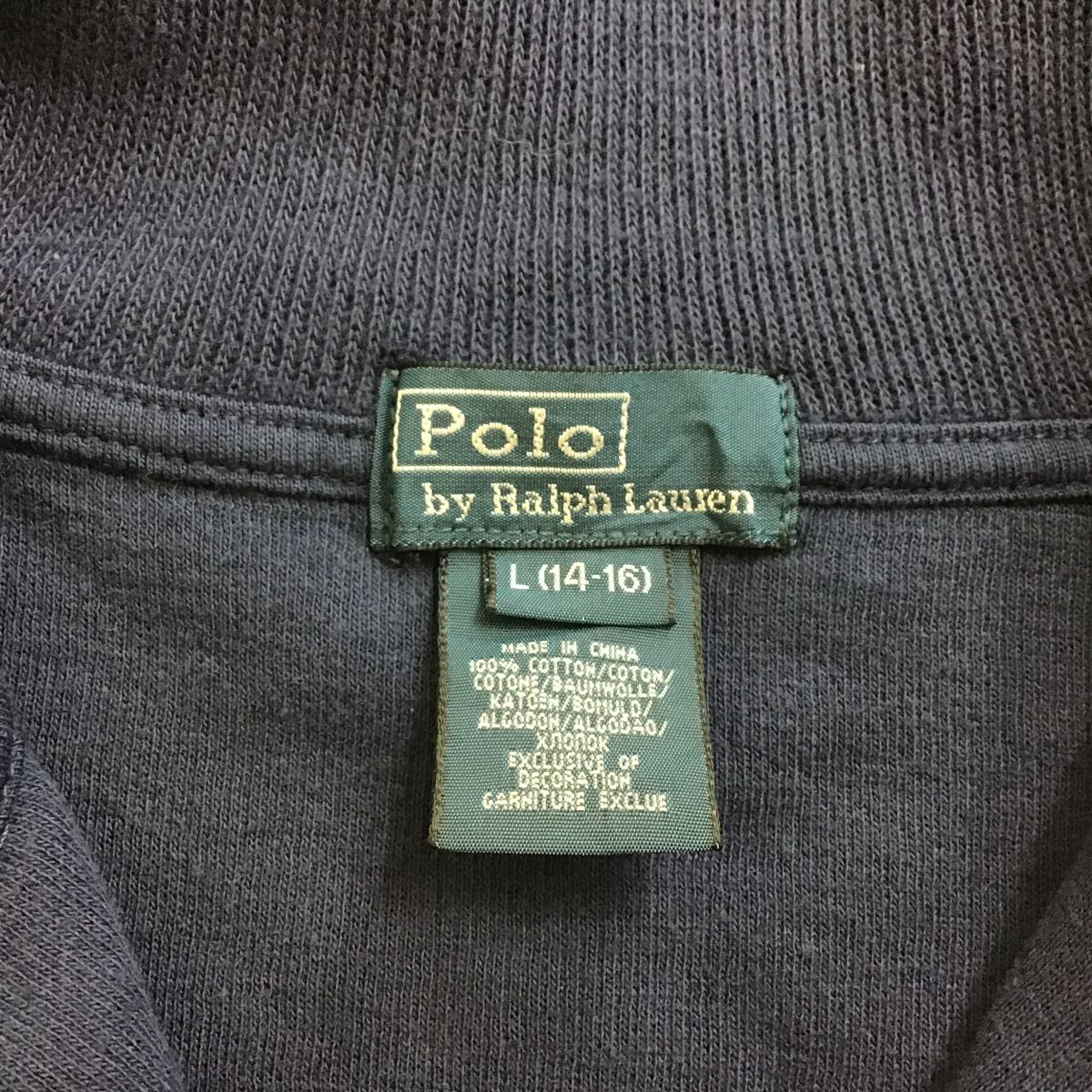 *USA прямой импорт!!* стандартный товар *[Polo by Ralph Lauren Ralf ] вышивка BIGpo колено половина Zip тренировочный [ Youth L женский S] темно-синий 150 K2-667