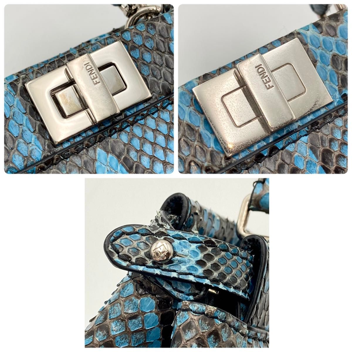 激レア【極美品】 FENDI フェンディ ピーカブー マイクロ ブルー 激レア【極美品】 FENDI フェンディ ピーカブー マイクロ ブルー