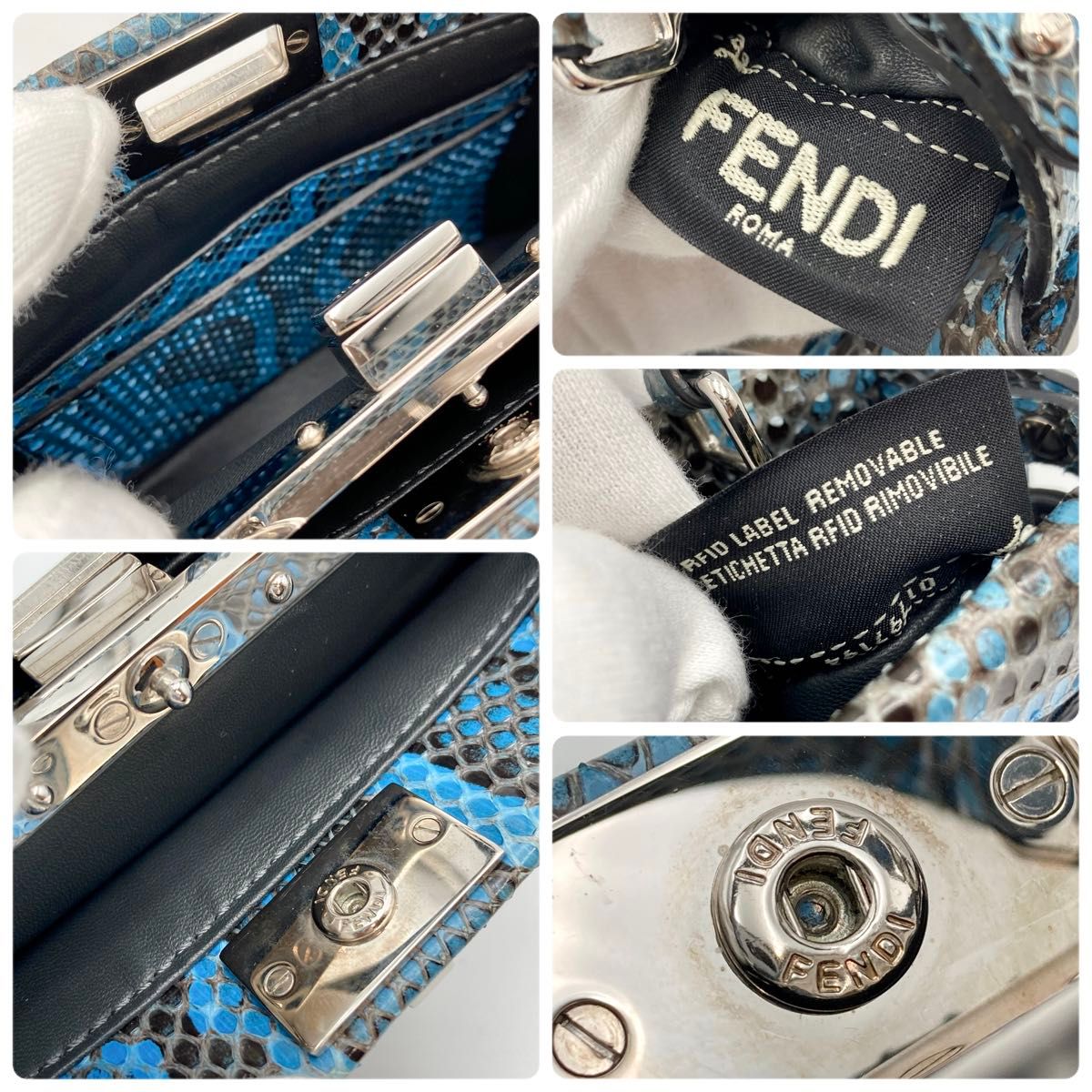 激レア【極美品】 FENDI フェンディ ピーカブー マイクロ ブルー 激レア【極美品】 FENDI フェンディ ピーカブー マイクロ ブルー