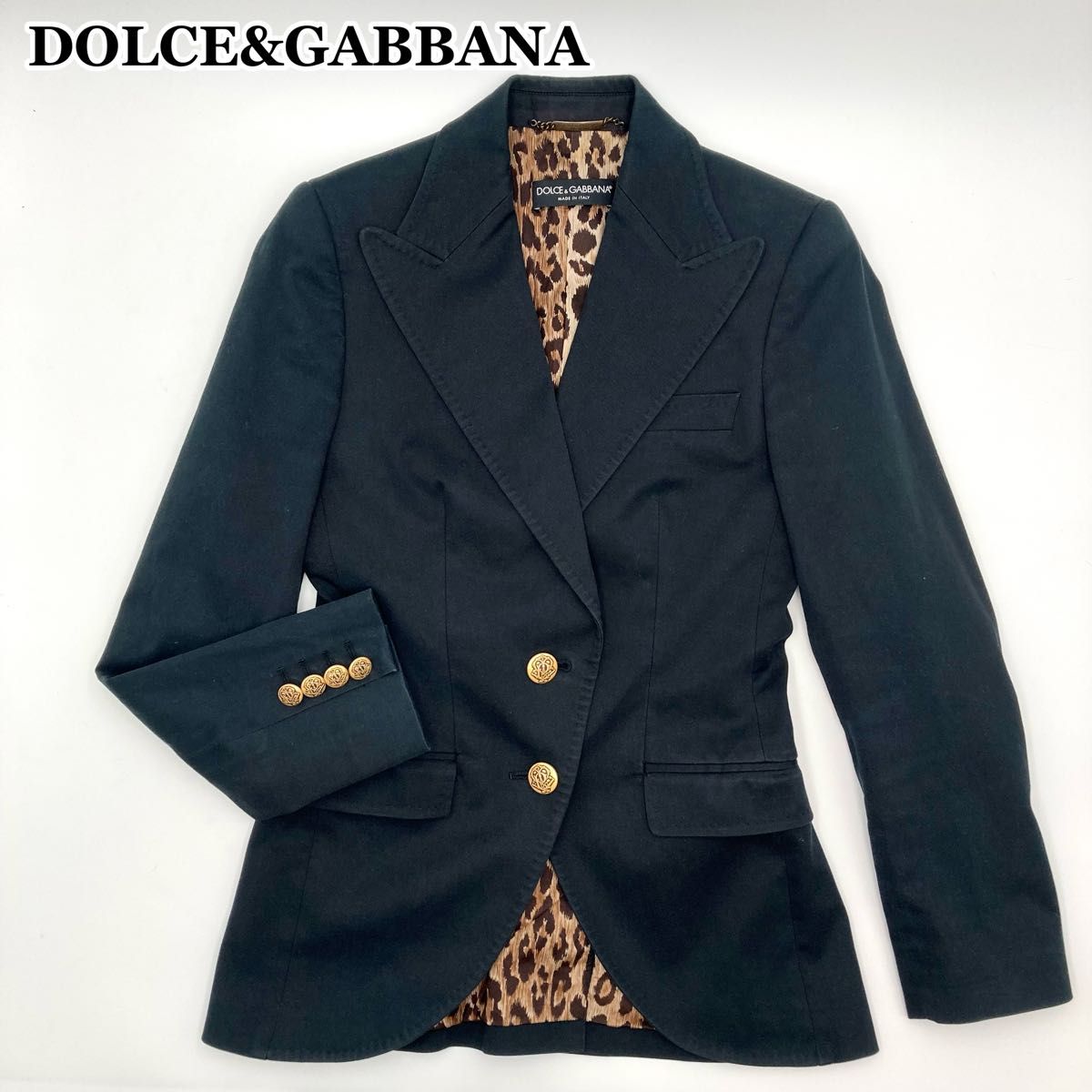 極美品 L ドルチェ&ガッバーナ ウール ジャケット 黒 イタリア製 極美品 L ドルチェ&ガッバーナ ウール ジャケット 黒 イタリア製