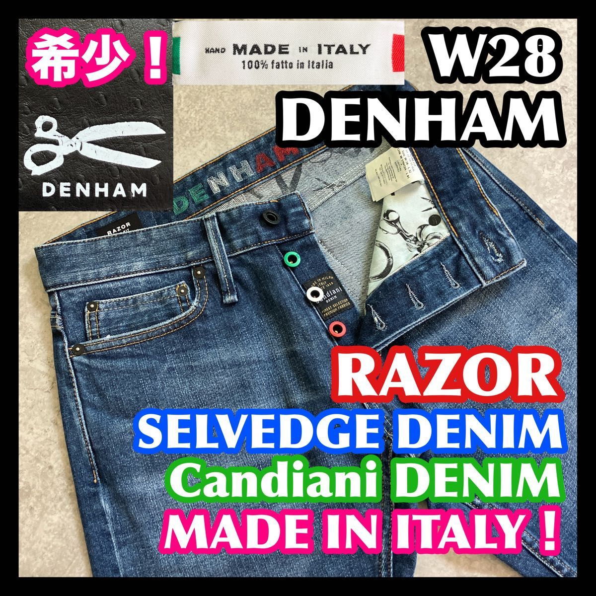 週末限定特価】希少イタリア製DENHAM RAZOR W28 デンハム 週末限定特価】希少イタリア製DENHAM RAZOR W28 デンハム