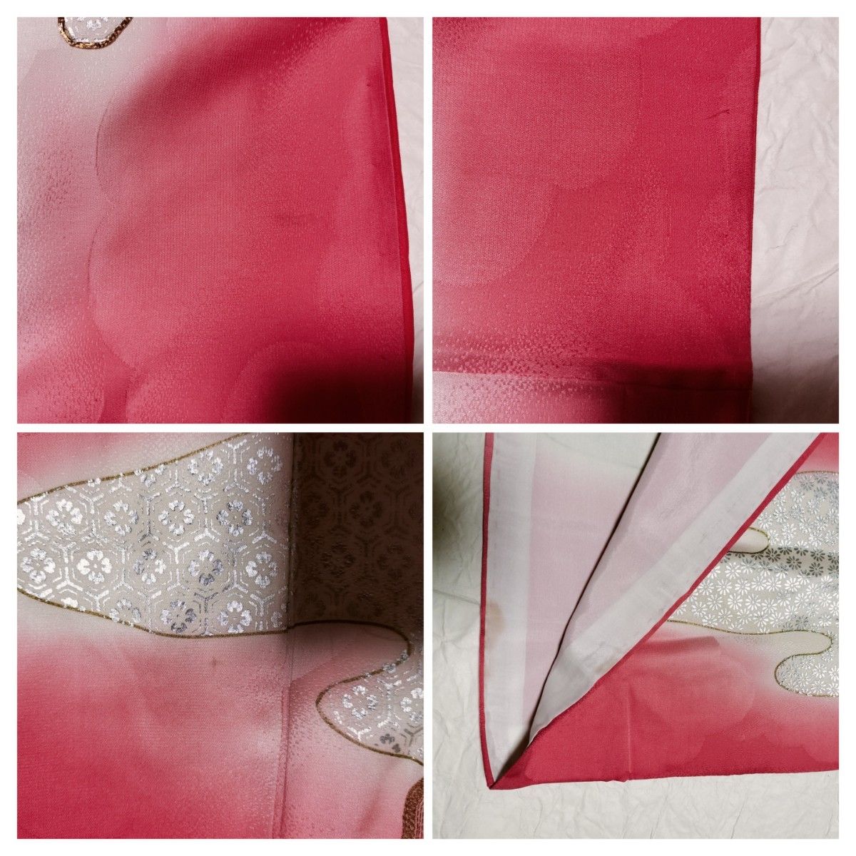 ⑨【金駒刺繍 金彩振袖】振袖 161cm 広衿 袷 正絹 ピンクがかっ ⑨【金駒刺繍 金彩振袖】振袖 161cm 広衿 袷 正絹 ピンクがかっ