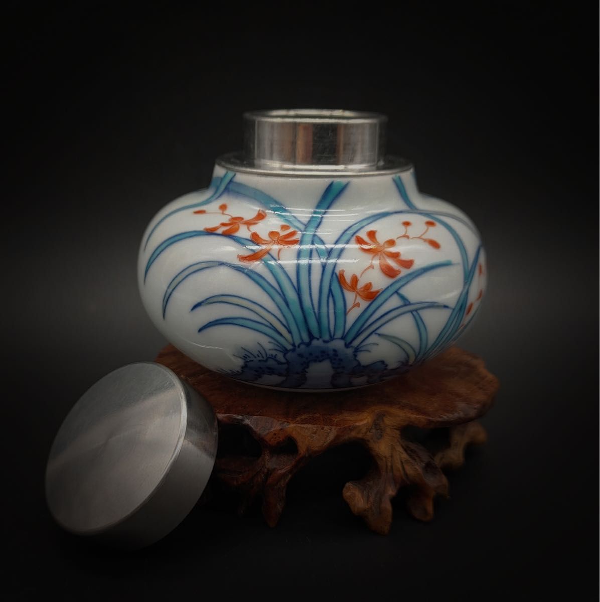 鍋島焼 茶入 茶筒 香風君子 煎茶道具 鍋島焼 茶入 茶筒 香風君子 煎茶道具 骨董品