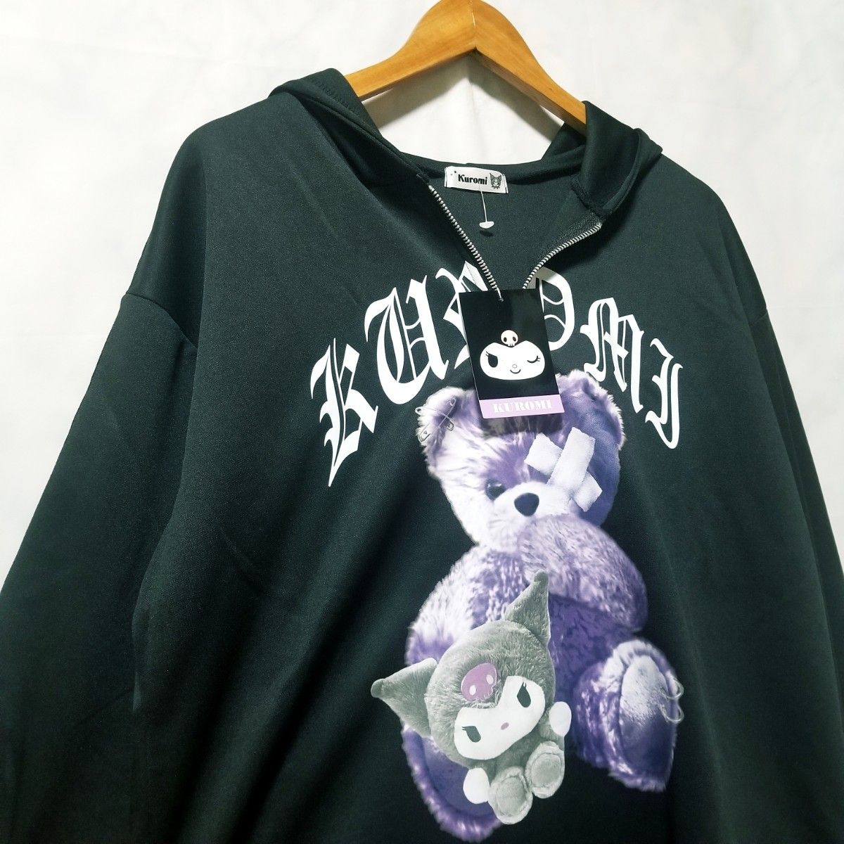 新品 くまさん パーカー クロミ 地雷 原宿 包帯 黒 地雷系 クマ 新品 くまさん パーカー クロミ 地雷 原宿 包帯 黒 地雷系 クマ