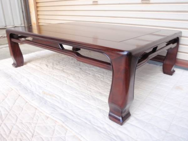 特価!新品♪4尺(120巾) 花梨無垢 一重ヌキ入り 高級座卓 座敷机 特価!新品♪4尺(120巾) 花梨無垢 一重ヌキ入り 高級座卓 座敷机