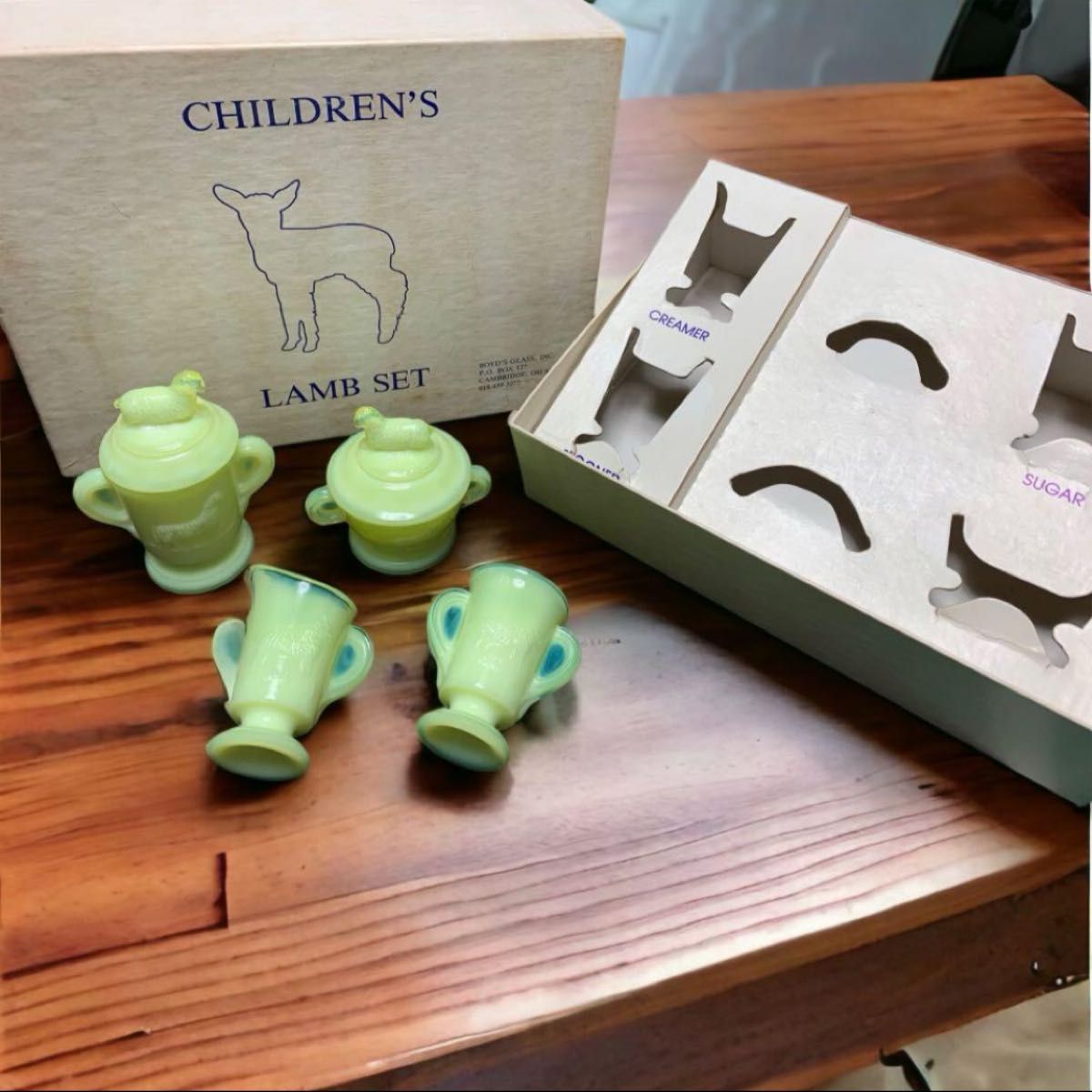 ミニチュア ボイド社 ウラン ガラス ウランガラス カトラリー おままごとセット アメリカ アンティーク ビンテージ USA