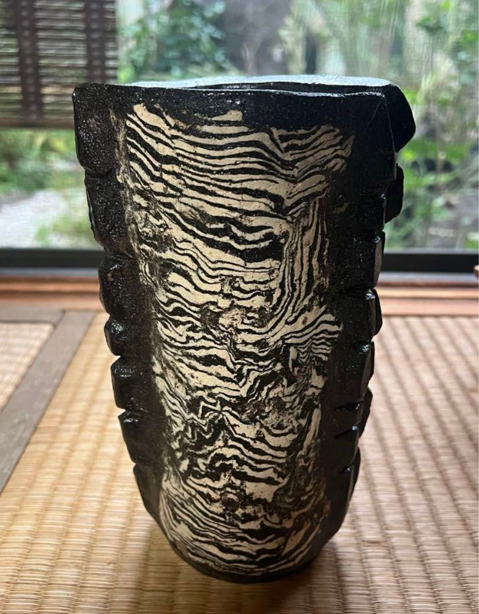 寧楽瓦人 康之作 鈴木康之 花器 花瓶