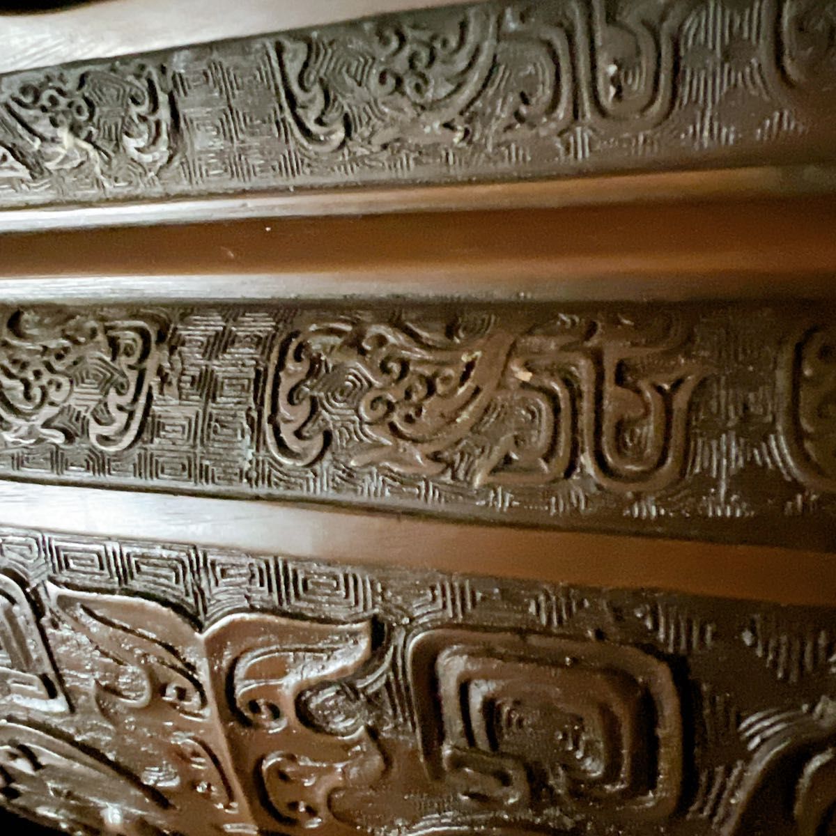 蔵出し 中国古玩 唐物 唐銅 饕餮紋耳付火鉢 古美術品 伝統工芸品 蔵出し 中国古玩 唐物 唐銅 饕餮紋耳付火鉢 古美術品 伝統工芸品
