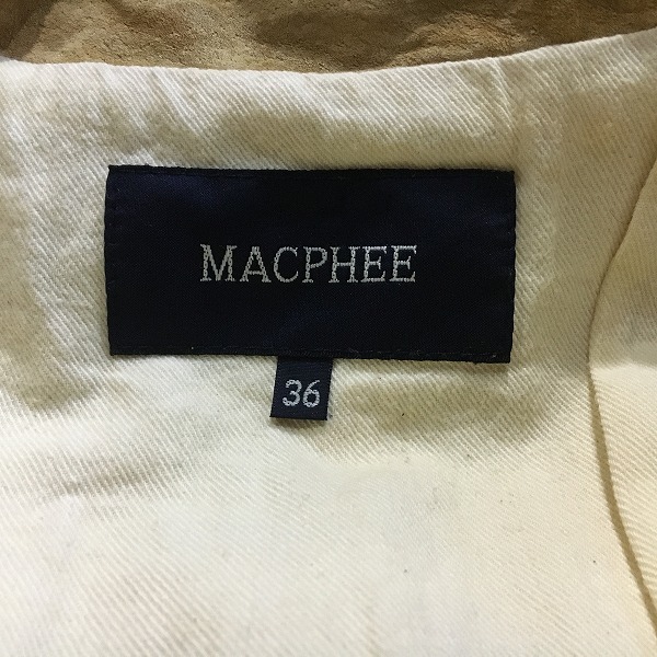 即決・送料￥520円・トゥモローランド・MACPHEE・マカフィーの本革ジップアップブルゾン・３６（S)_画像5