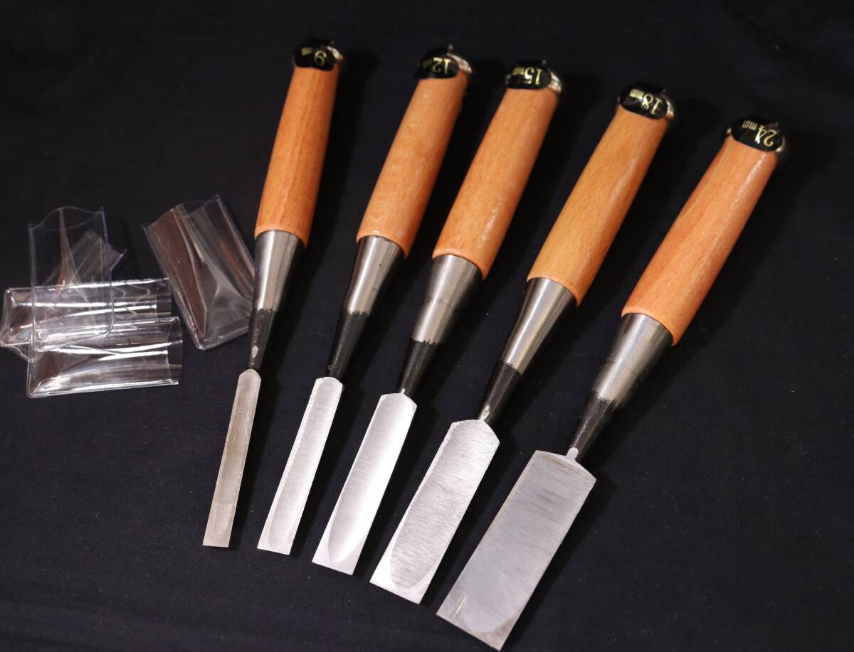 最高級鑿 5本組 別誂 限定品 与板利器 ノミ 大工道具 の商品詳細 最高級鑿 5本組 別誂 限定品 与板利器 ノミ 大工道具 の商品詳細