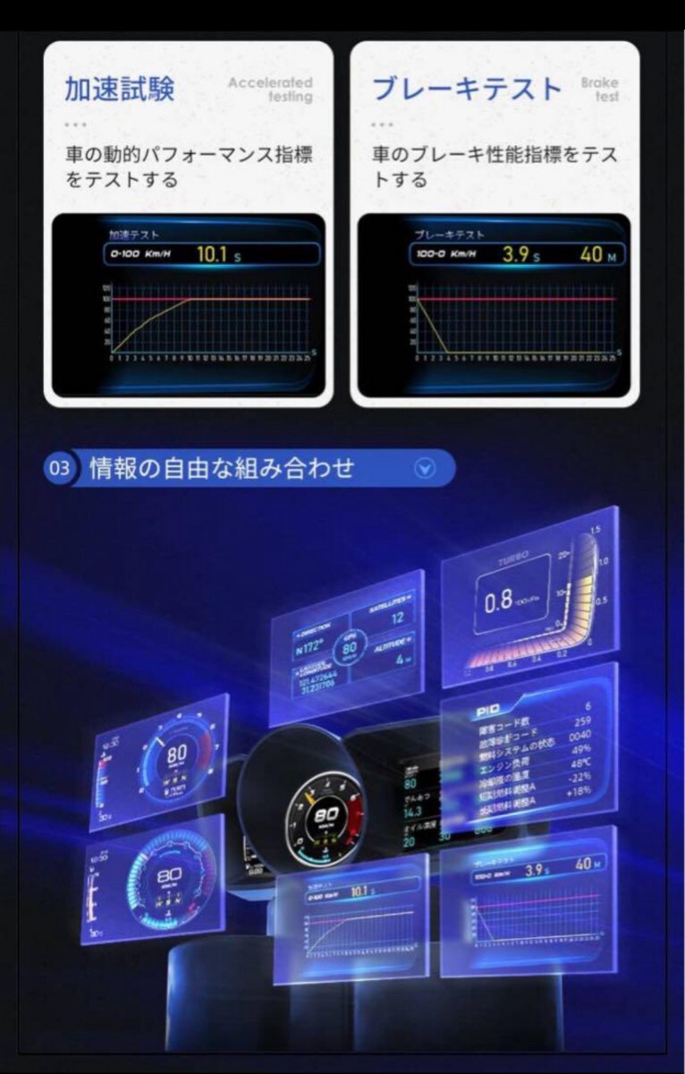 A600‐日本語版 OBD2/GPSモード ヘッドアップディスプレイ A600‐日本語版 OBD2/GPSモード ヘッドアップディスプレイ