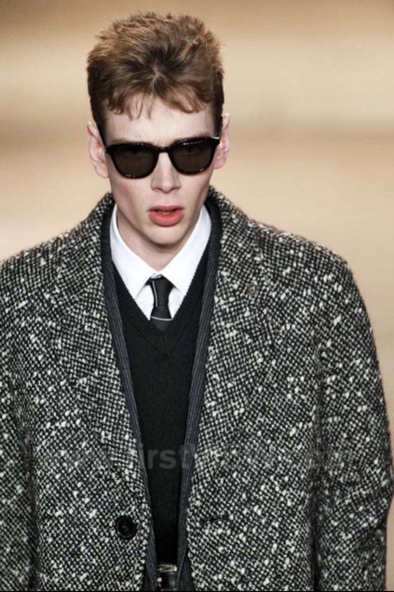 14AW サンローランパリ ツイードチェスターコート ロングコート 14AW サンローランパリ ツイードチェスターコート ロングコート