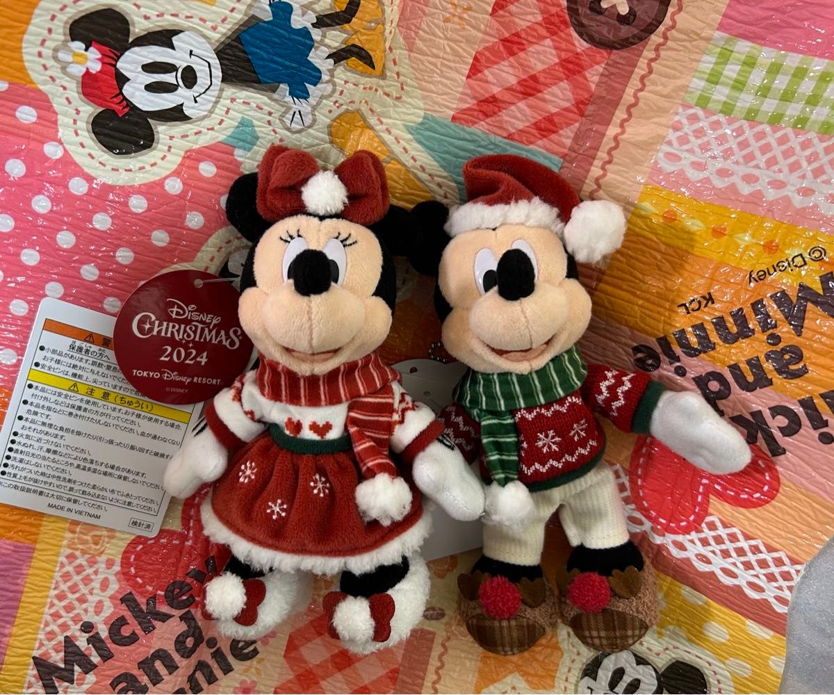 ディズニー クリスマス 2024 ミッキー ミニー ぬいば ぬいぐるみバッジ
