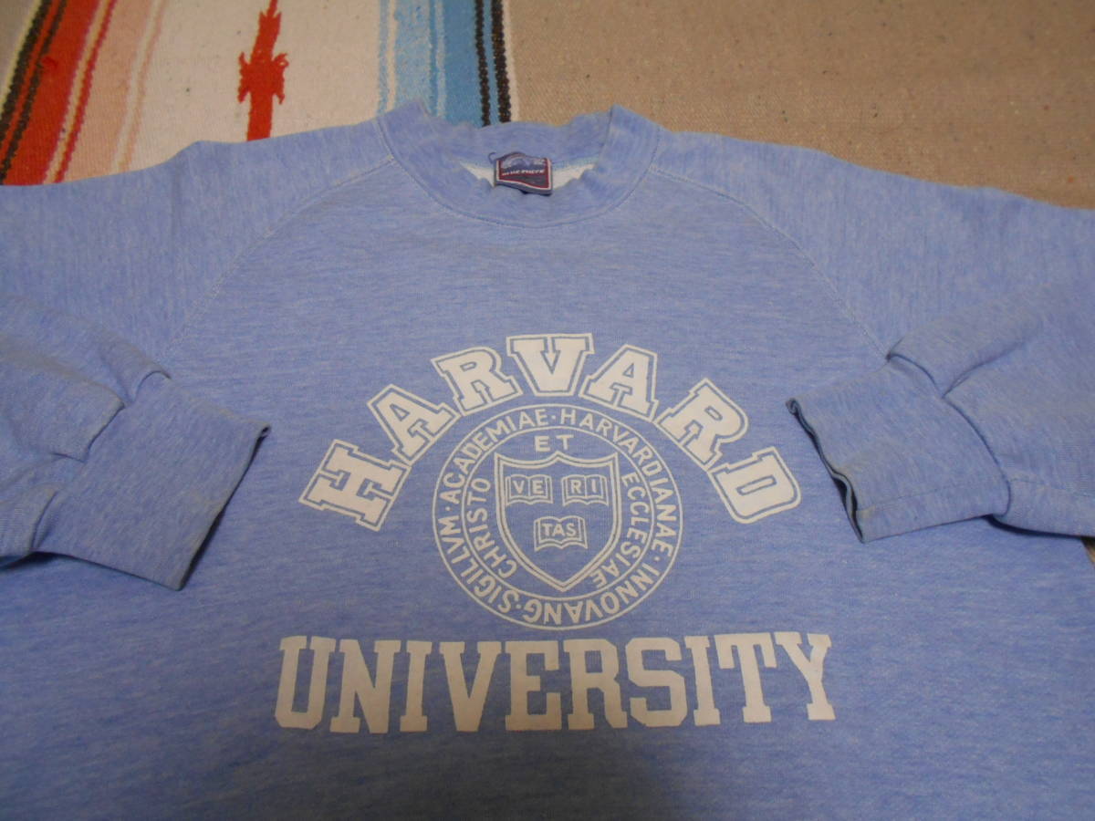 １９７０年代製 HARVARD UNIVERSITYハーバード大学 BLUE CHECKビンテージ スウェットMADE IN JAPANカレッジ フットボール アメカジ VINTAGE
