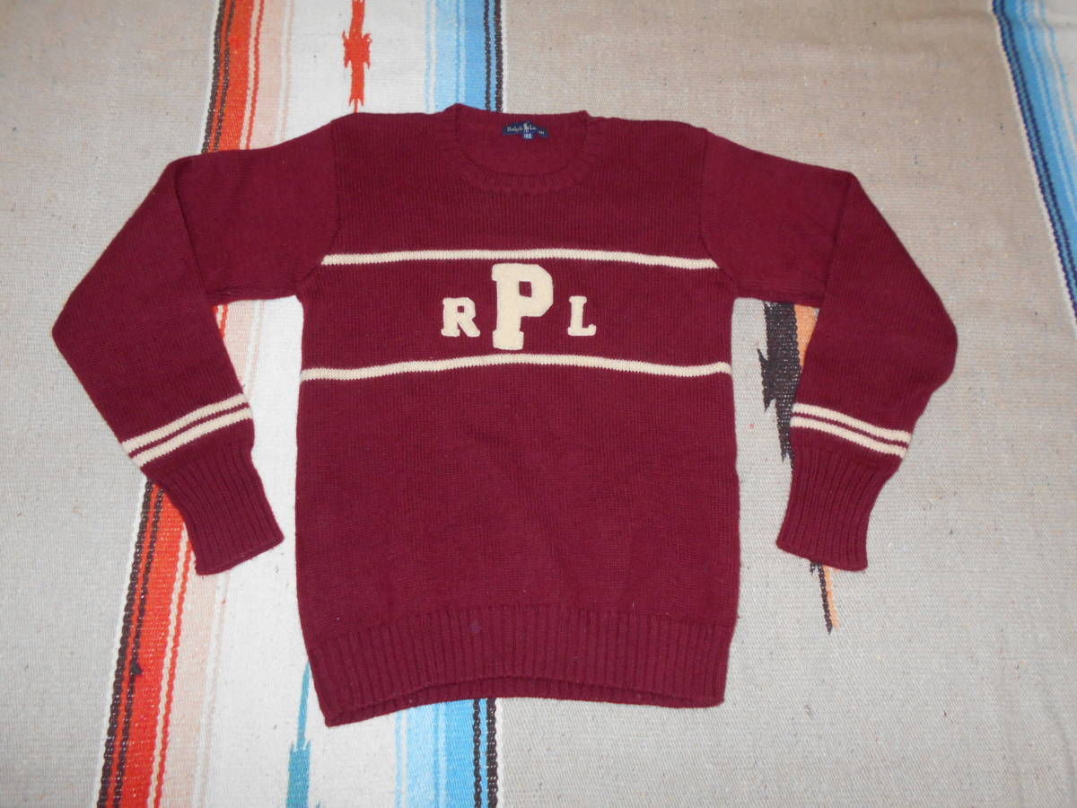 １９７０S POLO RALPH LAULEN ラルフローレン シェットランドウール100％ セーター ニット ワッペン 乗馬カジュアル WOOL VINTAGE ANTIQUES_画像1