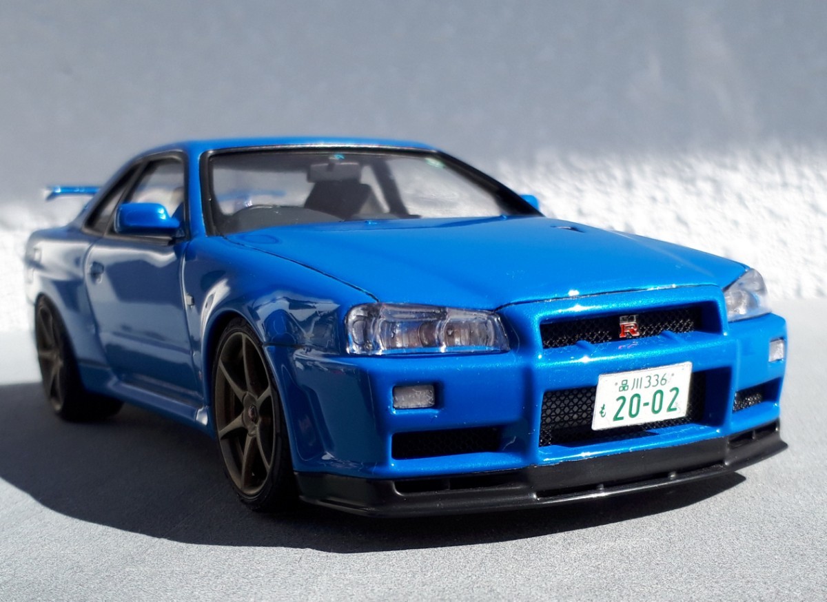 スカイラインGTR R34 1/24アオシマ キット組立完成品