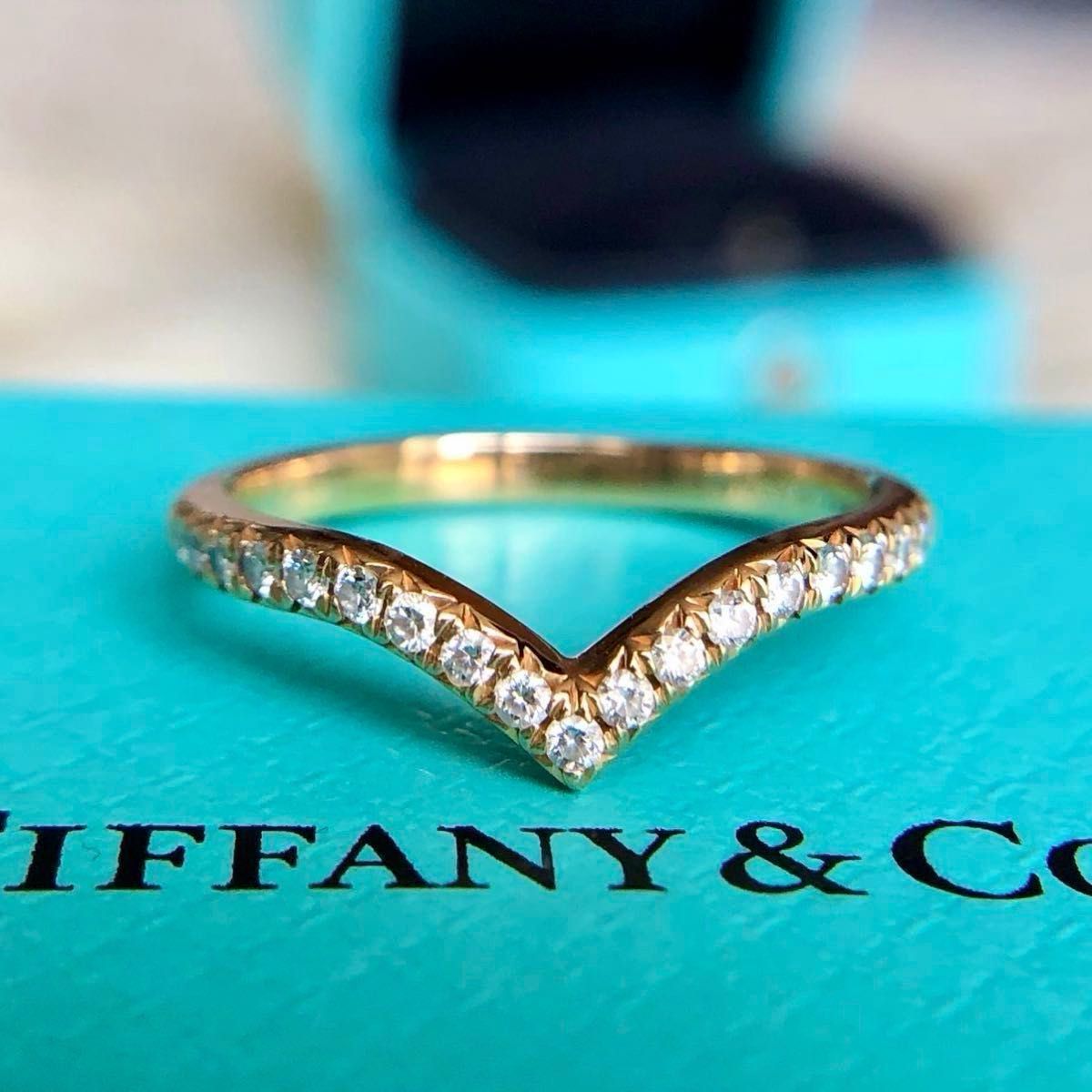 TIFFANY ティファニー ソレスト Vリング ダイヤモンドリング k18 TIFFANY ティファニー ソレスト Vリング ダイヤモンドリング k18
