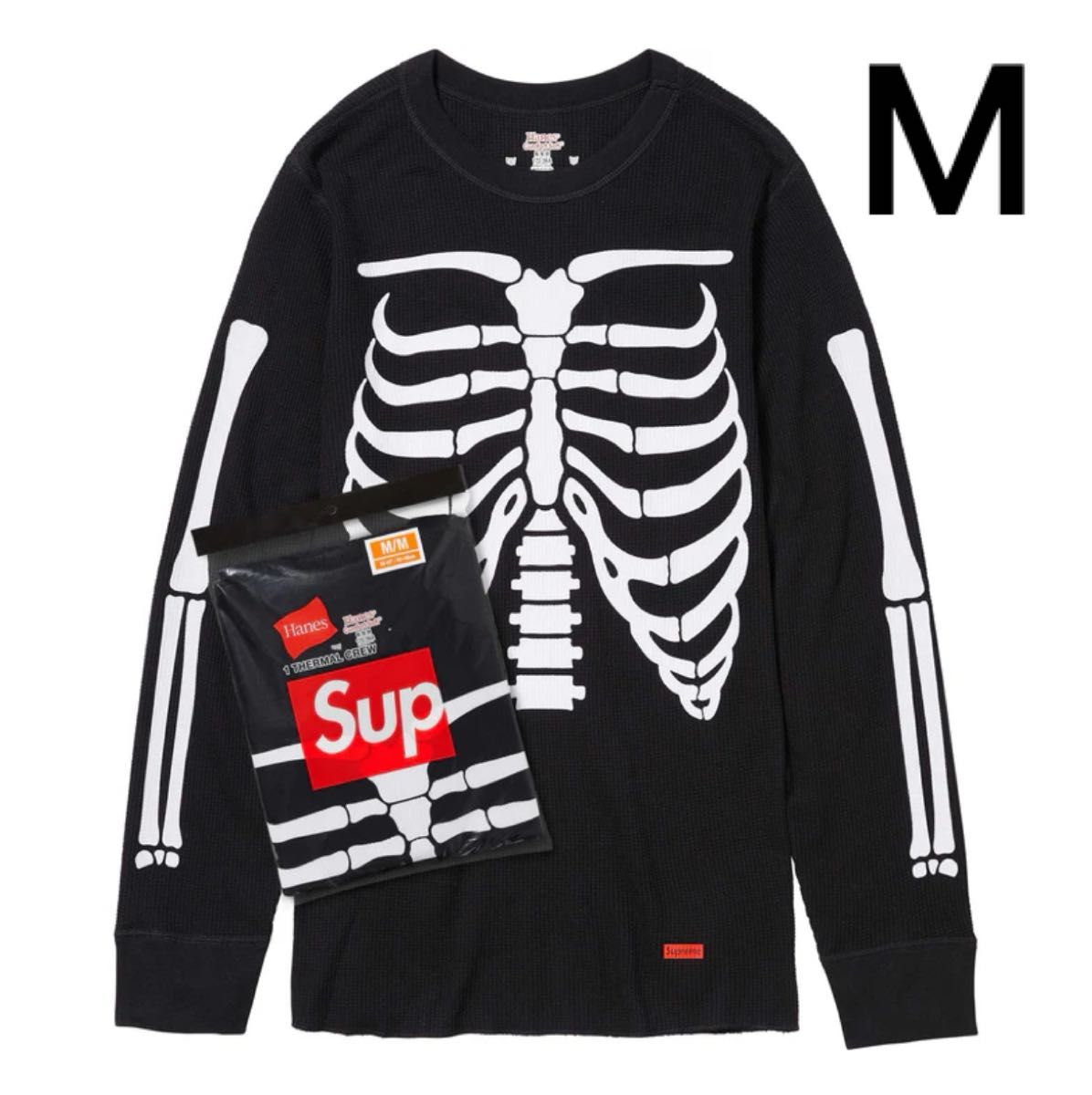 Supreme Hanes Bones Thermal Crew 黒 M シュプリーム ヘインズ Supreme Hanes Bones Thermal Crew 黒 M シュプリーム ヘインズ
