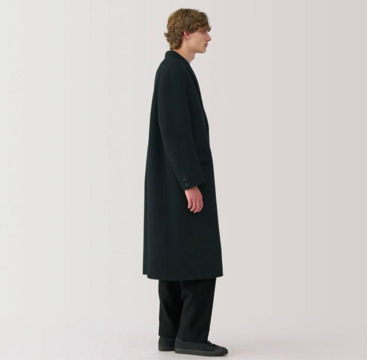 新品未使用MUJI LABO カシミヤ混チェスターコート ブラック 紳士 新品未使用MUJI LABO カシミヤ混チェスターコート ブラック 紳士