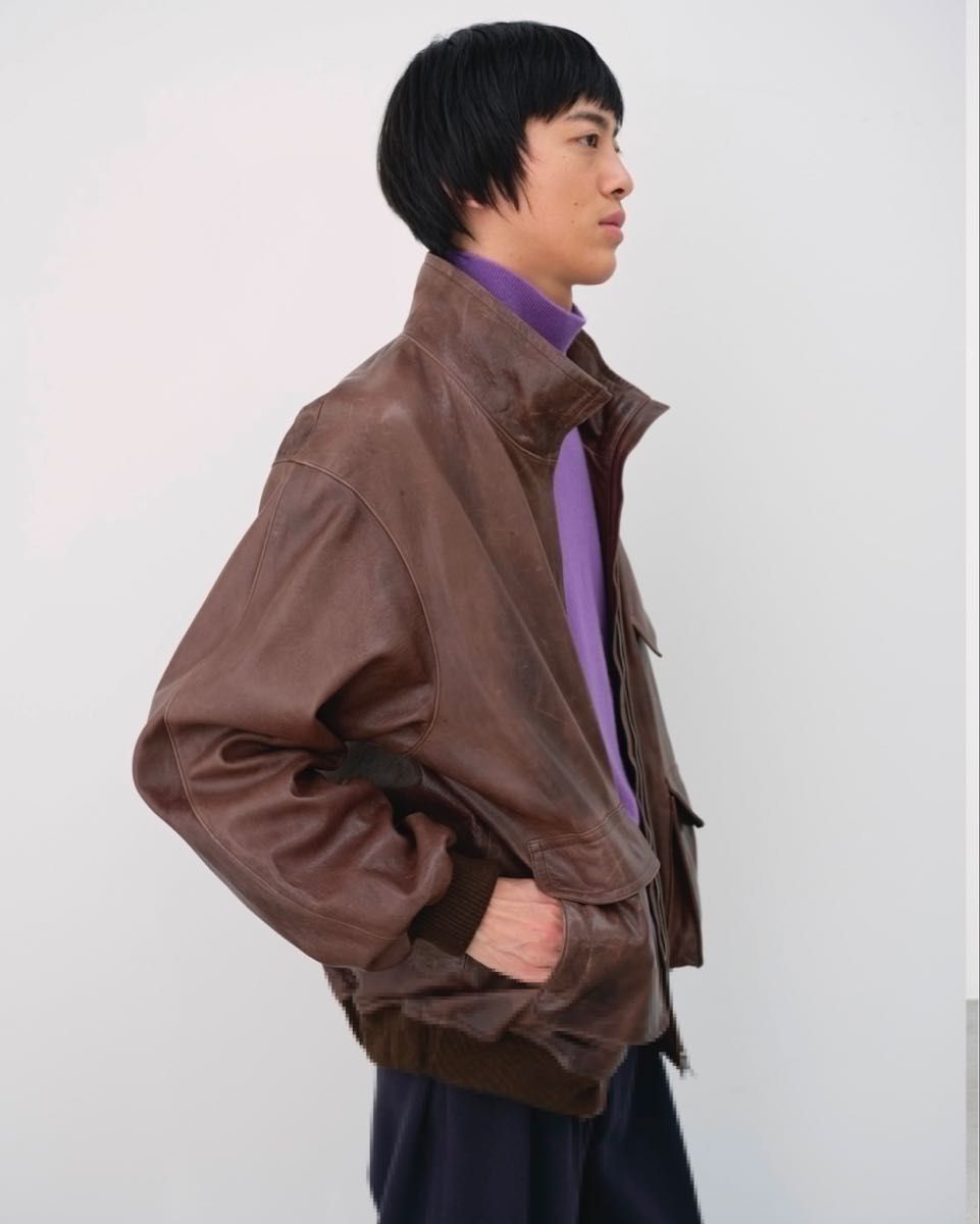 AURALEE HEAVY LAMB LEATHER ZIP BLOUSON 4|Yahoo!フリマ(旧 AURALEE HEAVY LAMB LEATHER ZIP BLOUSON 4|Yahoo!フリマ(旧
