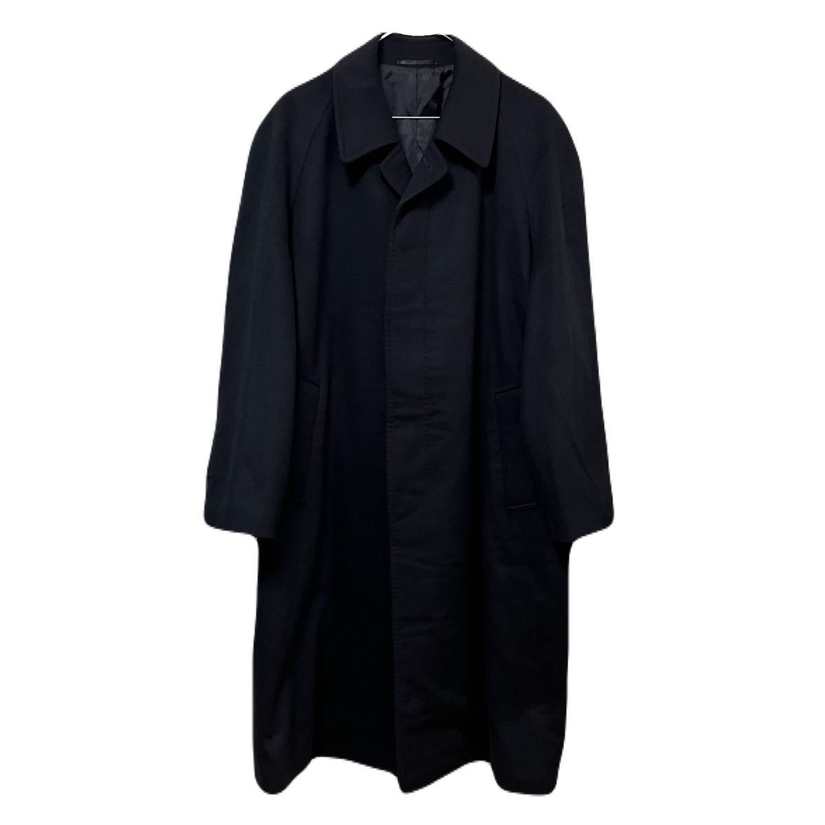 KEN BROOKS カシミヤ100% ステンカラーコート ブラック ビジネス KEN BROOKS カシミヤ100% ステンカラーコート ブラック ビジネス