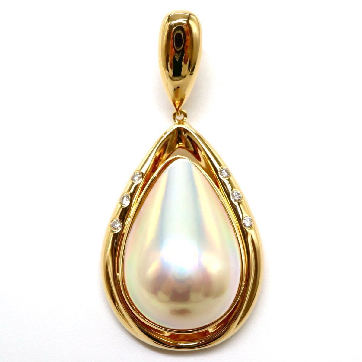 美品☆田崎真珠☆K18YG☆絶品大粒マベパール☆mm+ダイヤ0.01ct 美品☆田崎真珠☆K18YG☆絶品大粒マベパール☆mm+ダイヤ0.01ct