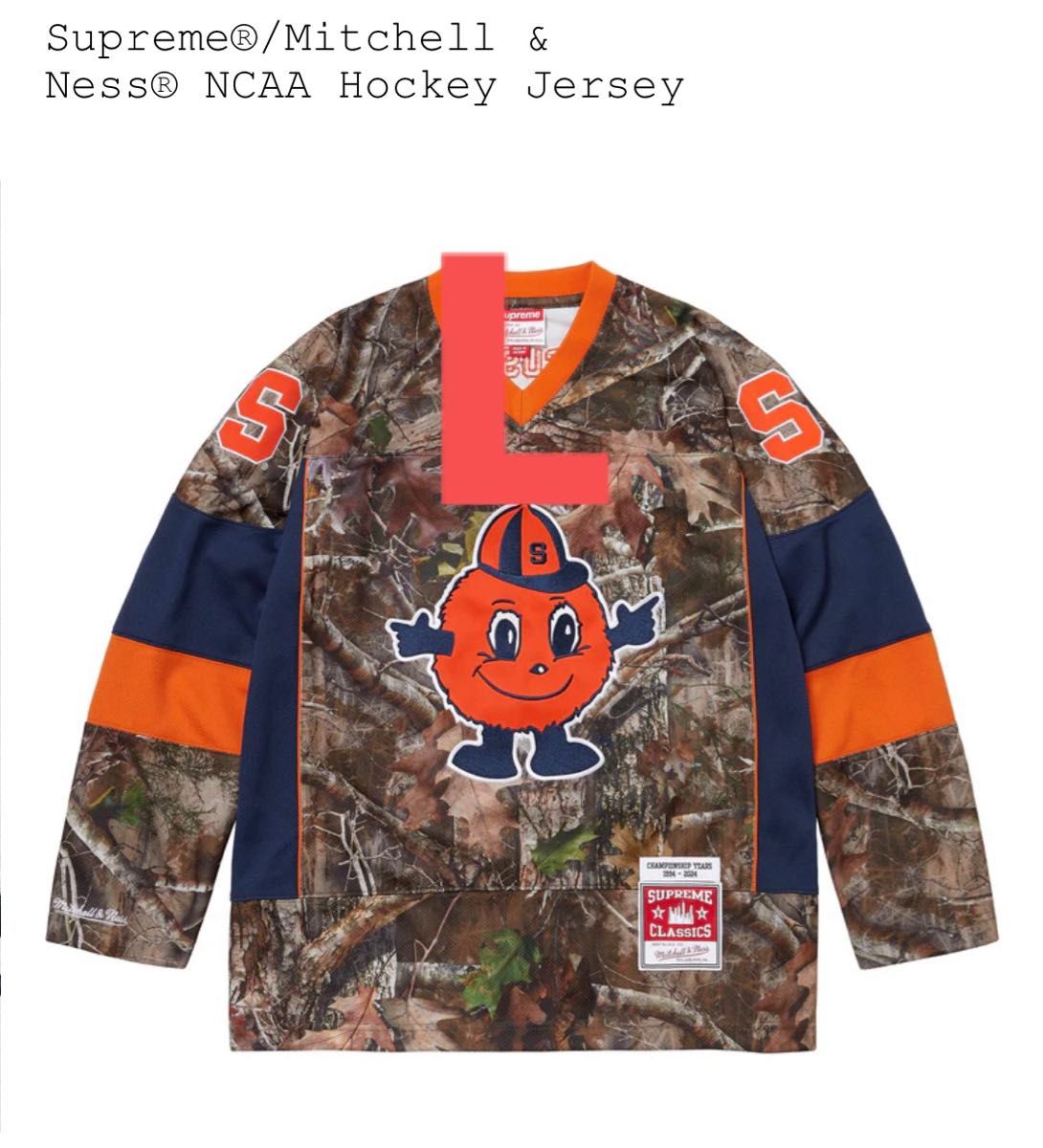 【本物保証 /関税・送料無料】Supreme x Mitchell & Ness Jersey 新品 未使用 送料込 Supreme Mitchell Ness NCAA Hockey Jersey