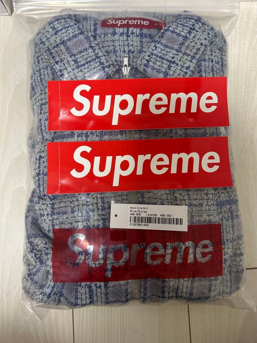 Supreme Boucle Zip Up Shirt Blue XLサイズ|Yahoo!フリマ(旧 Supreme Boucle Zip Up Shirt Blue XLサイズ|Yahoo!フリマ(旧