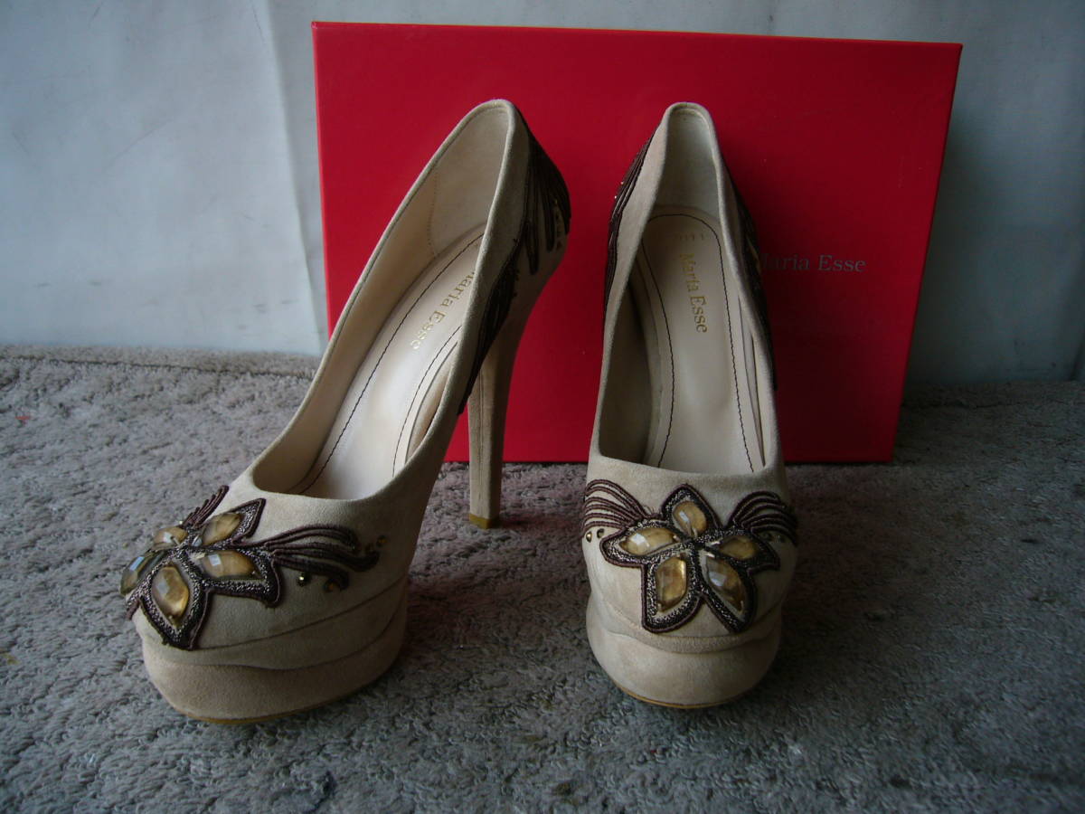 *Maria Esse suede pumps beige 38 new goods 