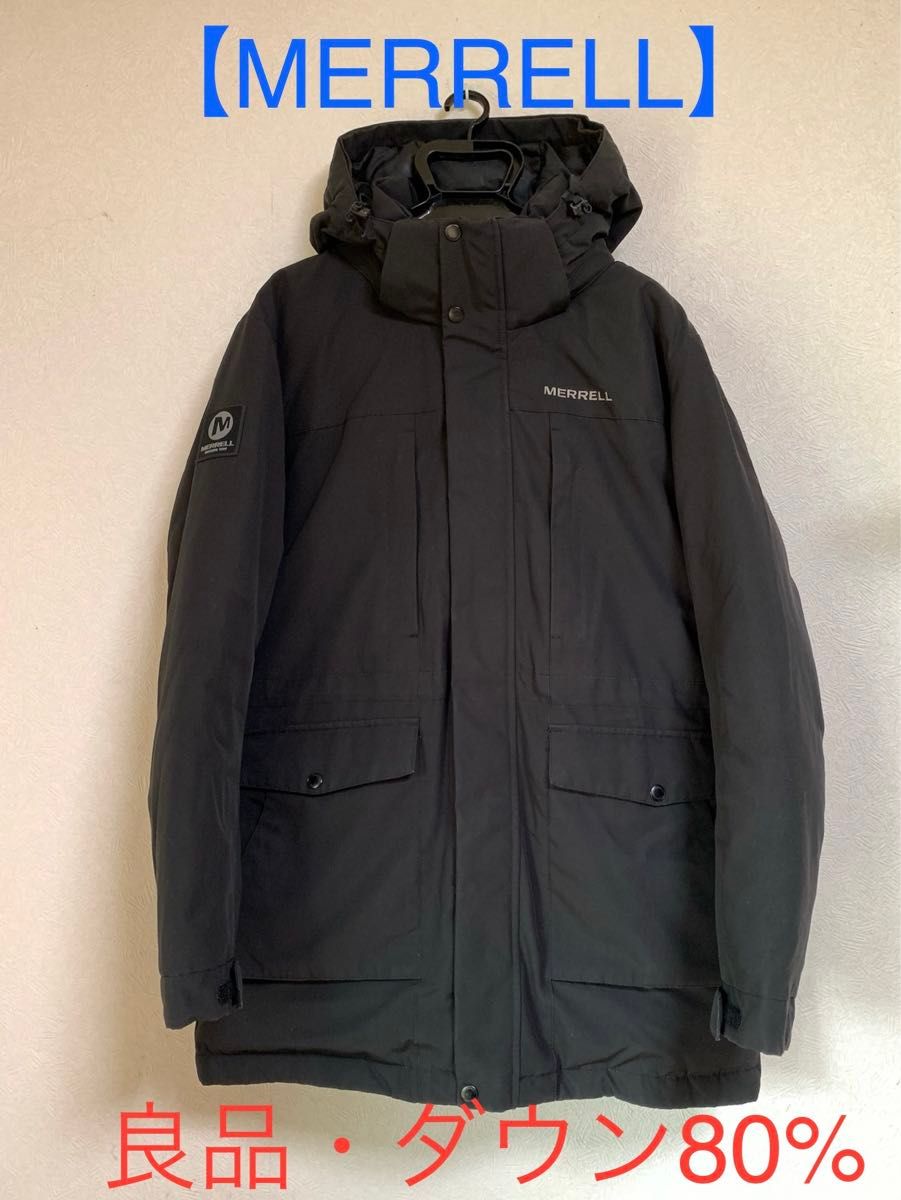 MERRELL】メレルダウンジャケット ダウン80% 黒ブラック 100 L MERRELL】メレルダウンジャケット ダウン80% 黒ブラック 100 L