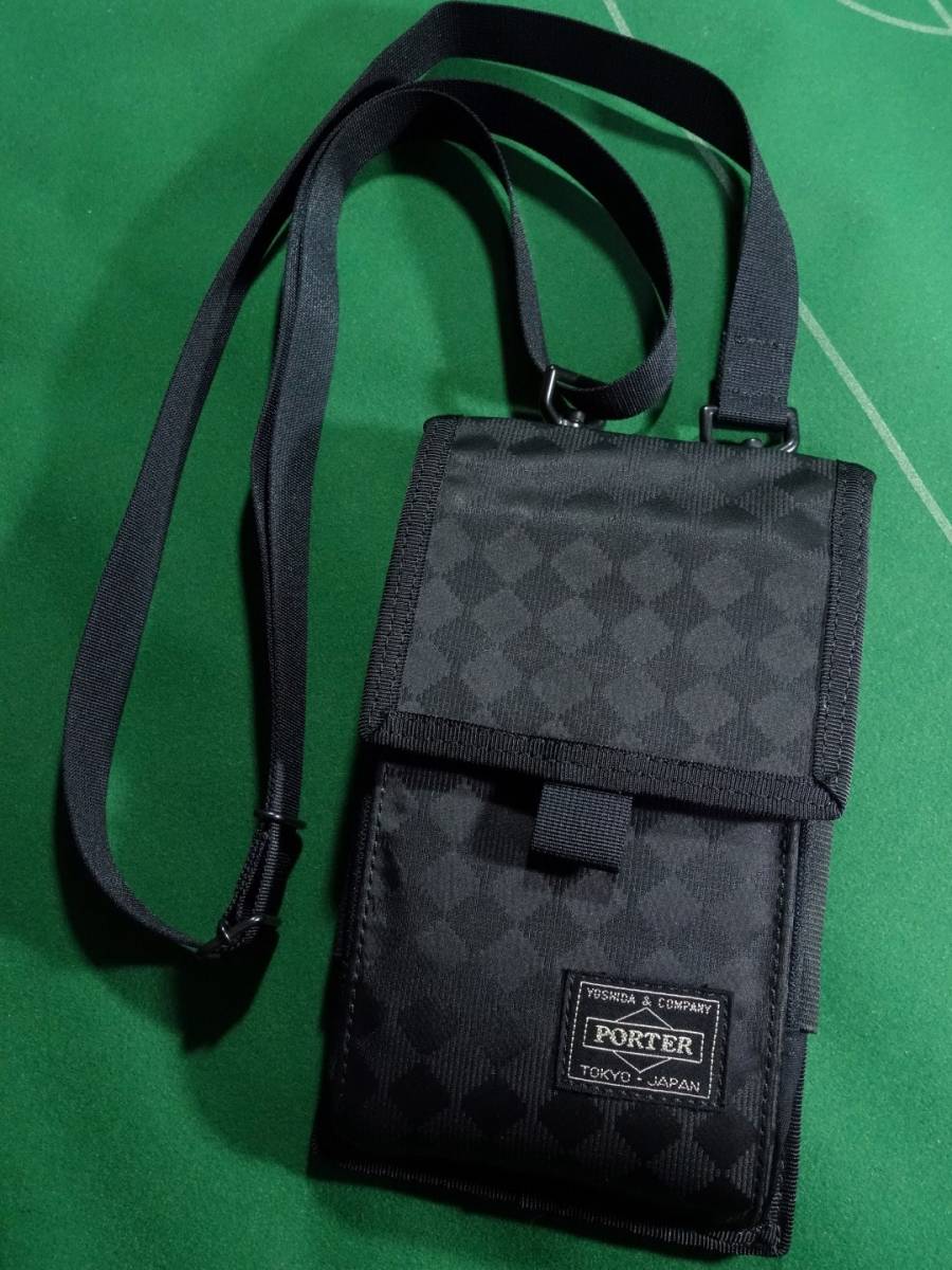 * Porter DIME PRO специальный заказ diamond общий рисунок нейлоновый плечо сумка мобильный сумка черный iPhone 14 15Plus соответствует прекрасный товар!!!*