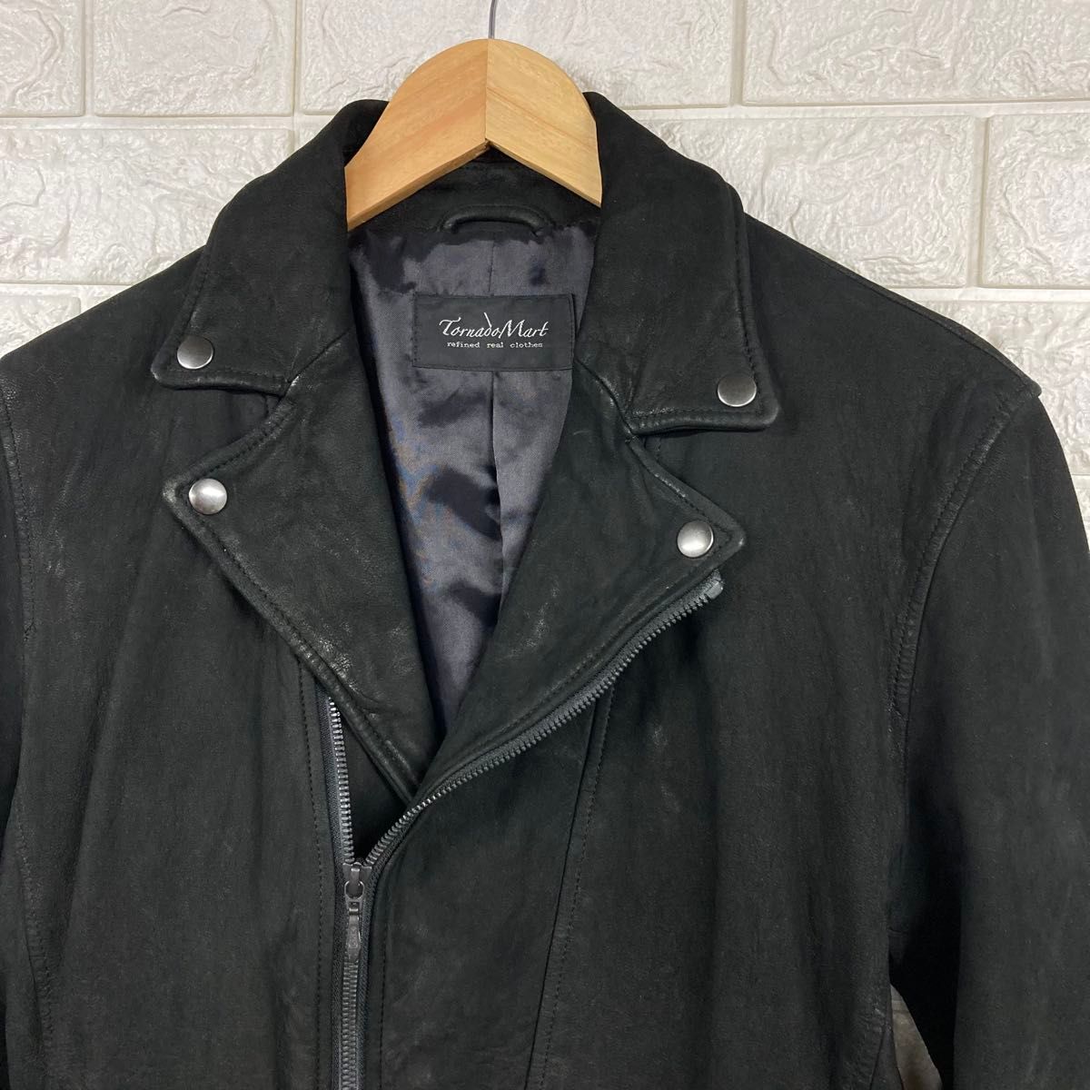 極美品】値下げTORNADO MARTゴートレザーシングルライダース 極美品】値下げTORNADO MARTゴートレザーシングルライダース