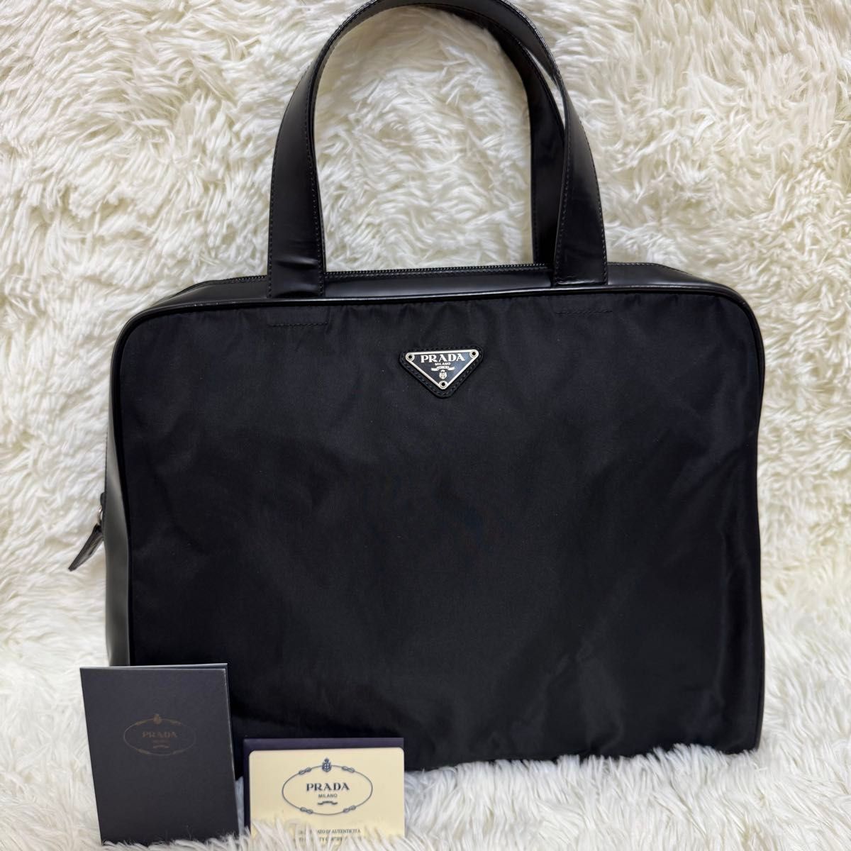 美品】PRADA プラダ ビジネスバック ハンドバッグ ナイロン 美品】PRADA プラダ ビジネスバック ハンドバッグ ナイロン