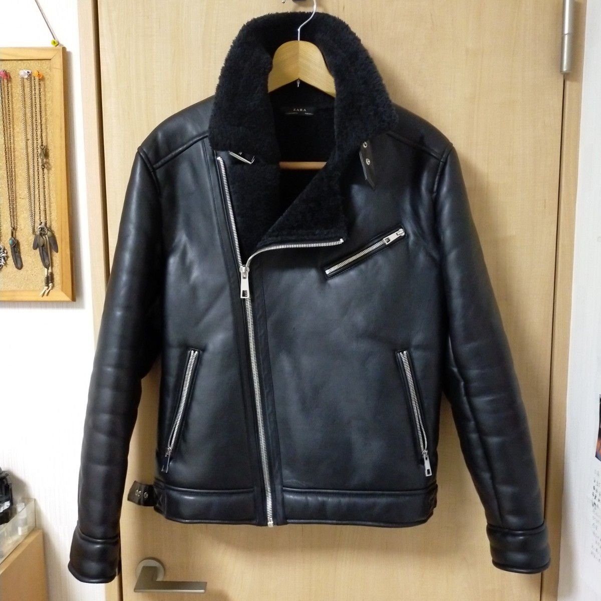 ザラ ボアライダースジャケット 黒 М レザージャケット|Yahoo ザラ ボアライダースジャケット 黒 М レザージャケット|Yahoo
