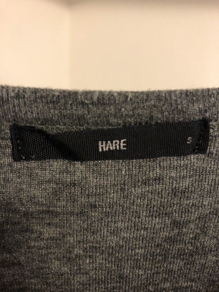 【送料無料】HARE ハレ メンズ カットソー 表記サイズS グレー 長袖Tシャツ