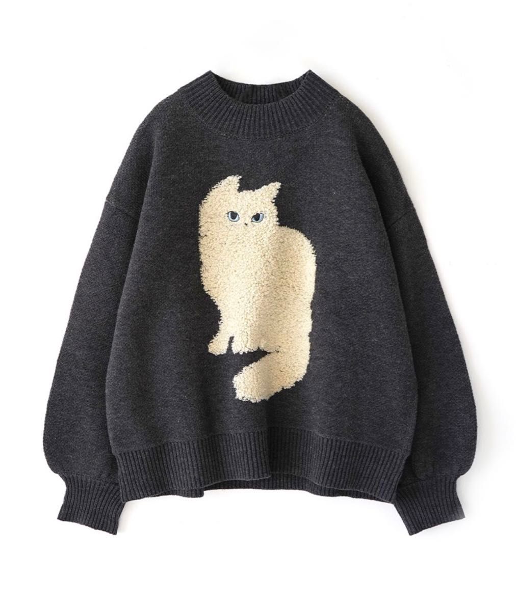 ねこちゃんセーター ニット 猫の刺繍ニット セーター トップス ねこちゃんセーター ニット 猫の刺繍ニット セーター トップス