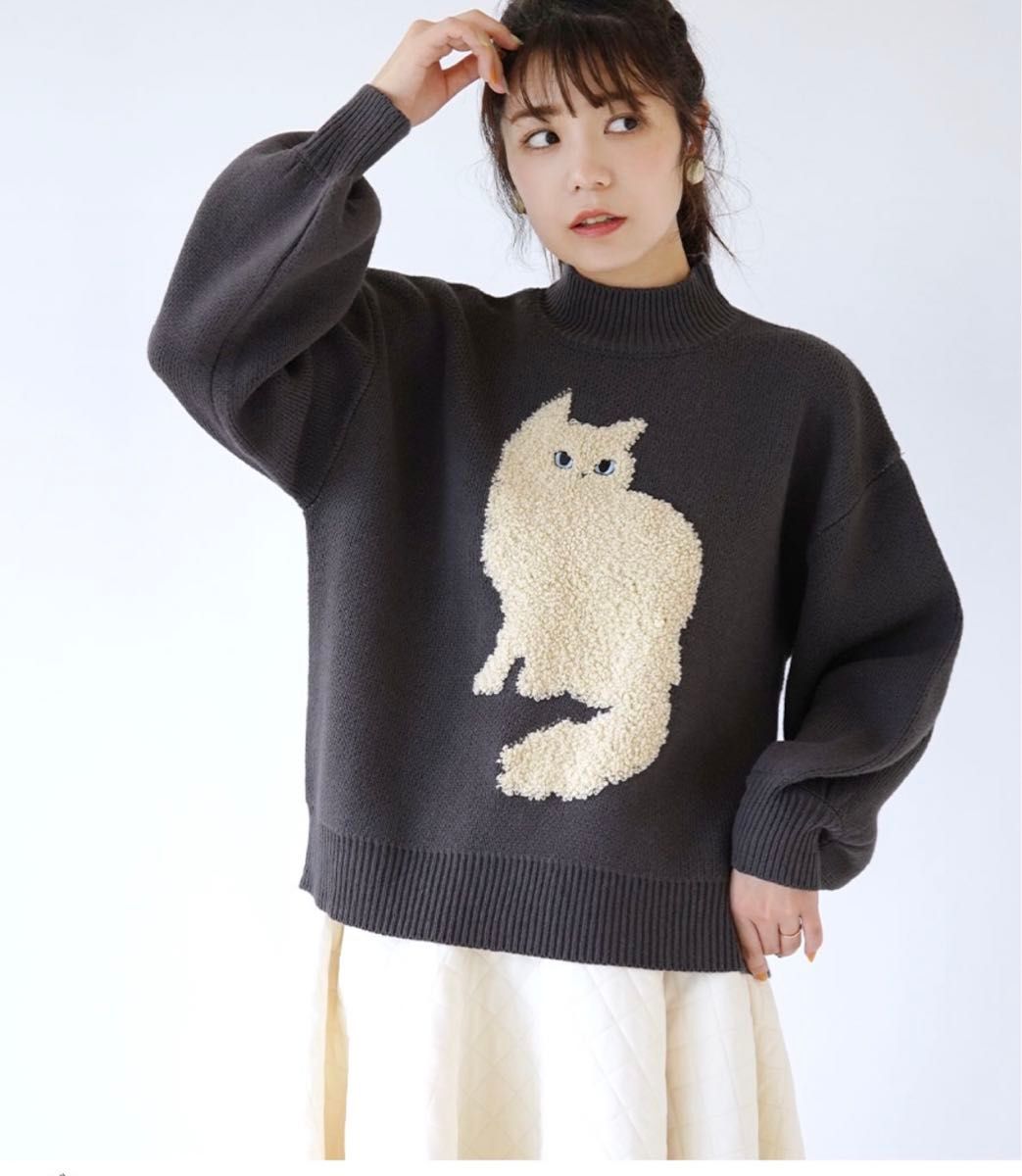 ねこちゃんセーター ニット 猫の刺繍ニット セーター トップス ねこちゃんセーター ニット 猫の刺繍ニット セーター トップス