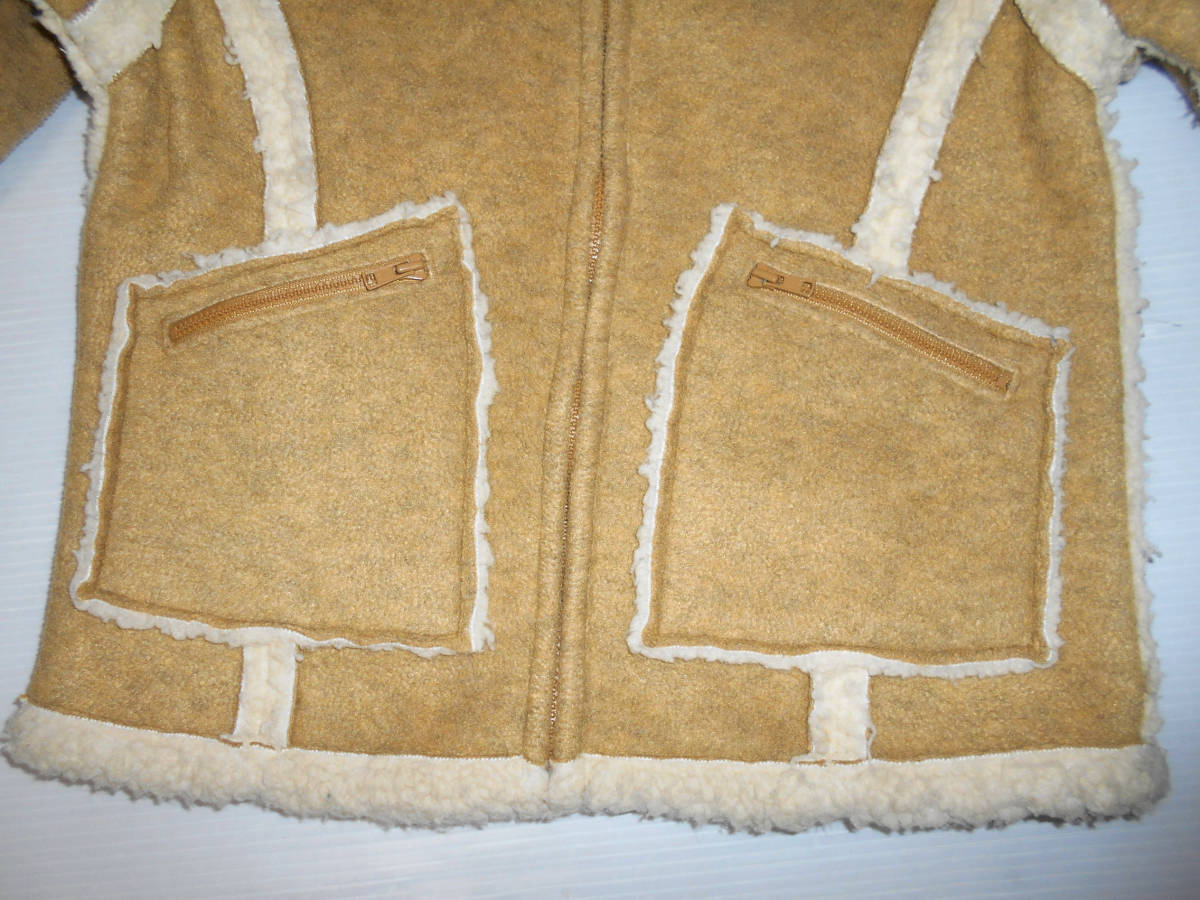  Castelbajac KIDS embroidery entering reverse side boa Zip up blouson 110 (3F.