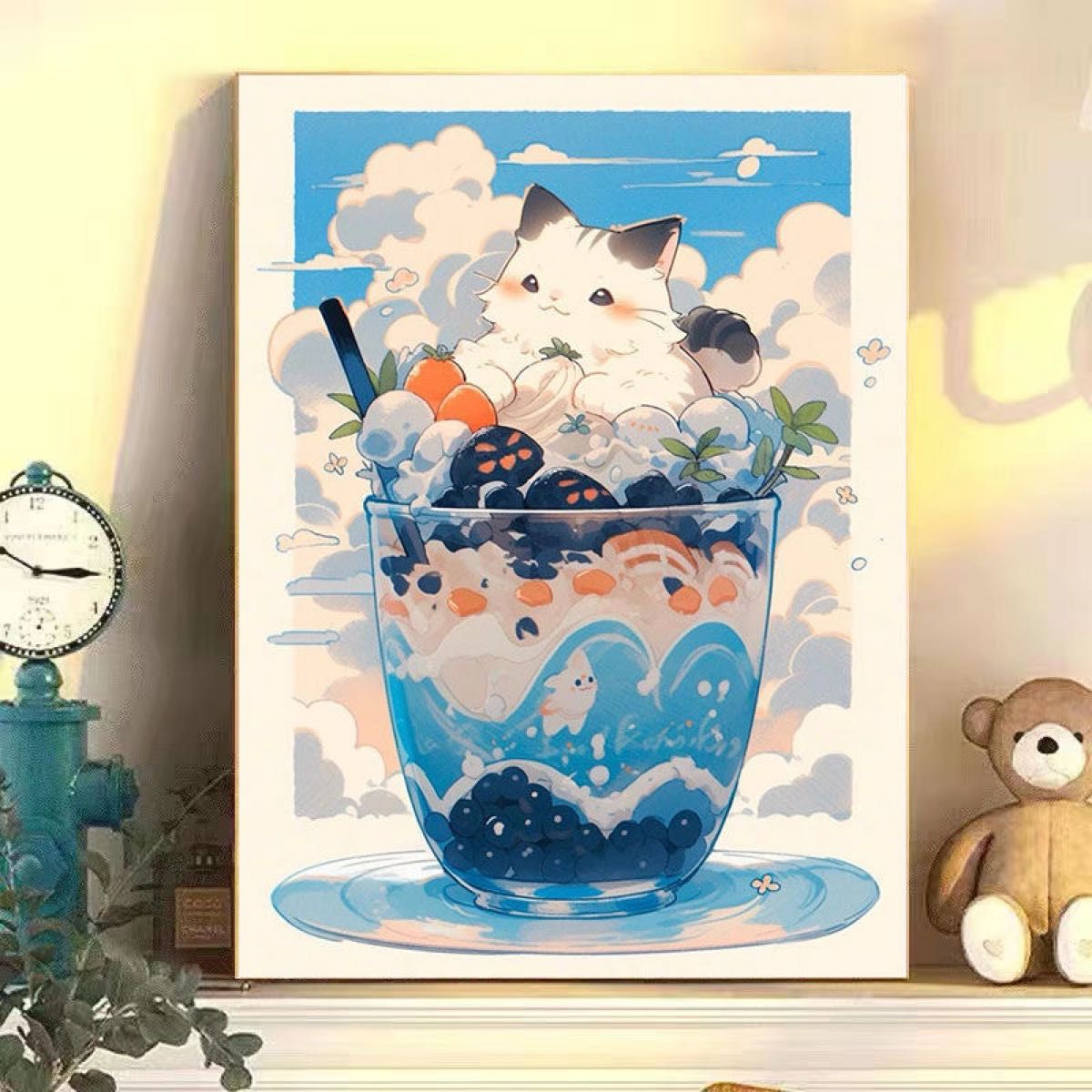 甘品猫3 シリーズ DIY 数字油絵 塗り絵 手芸キット 絵画 絵具付 甘品猫3 シリーズ DIY 数字油絵 塗り絵 手芸キット 絵画 絵具付