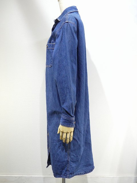 USA製 90s CK Calvin Klein カルバン クライン デニム 前開き シャツ ワンピース_画像3