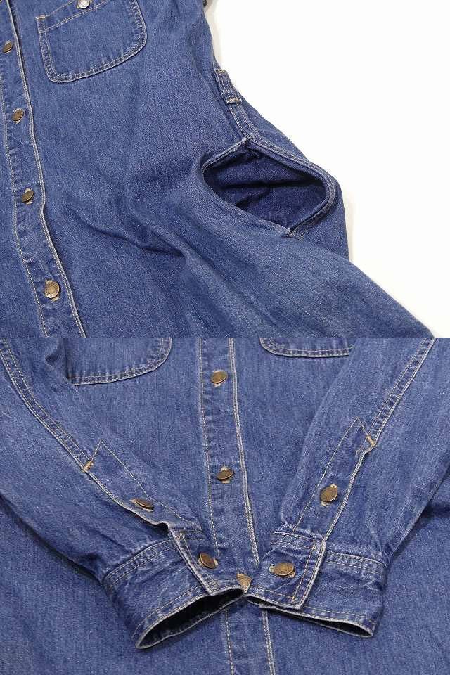 USA製 90s CK Calvin Klein カルバン クライン デニム 前開き シャツ ワンピース_画像10